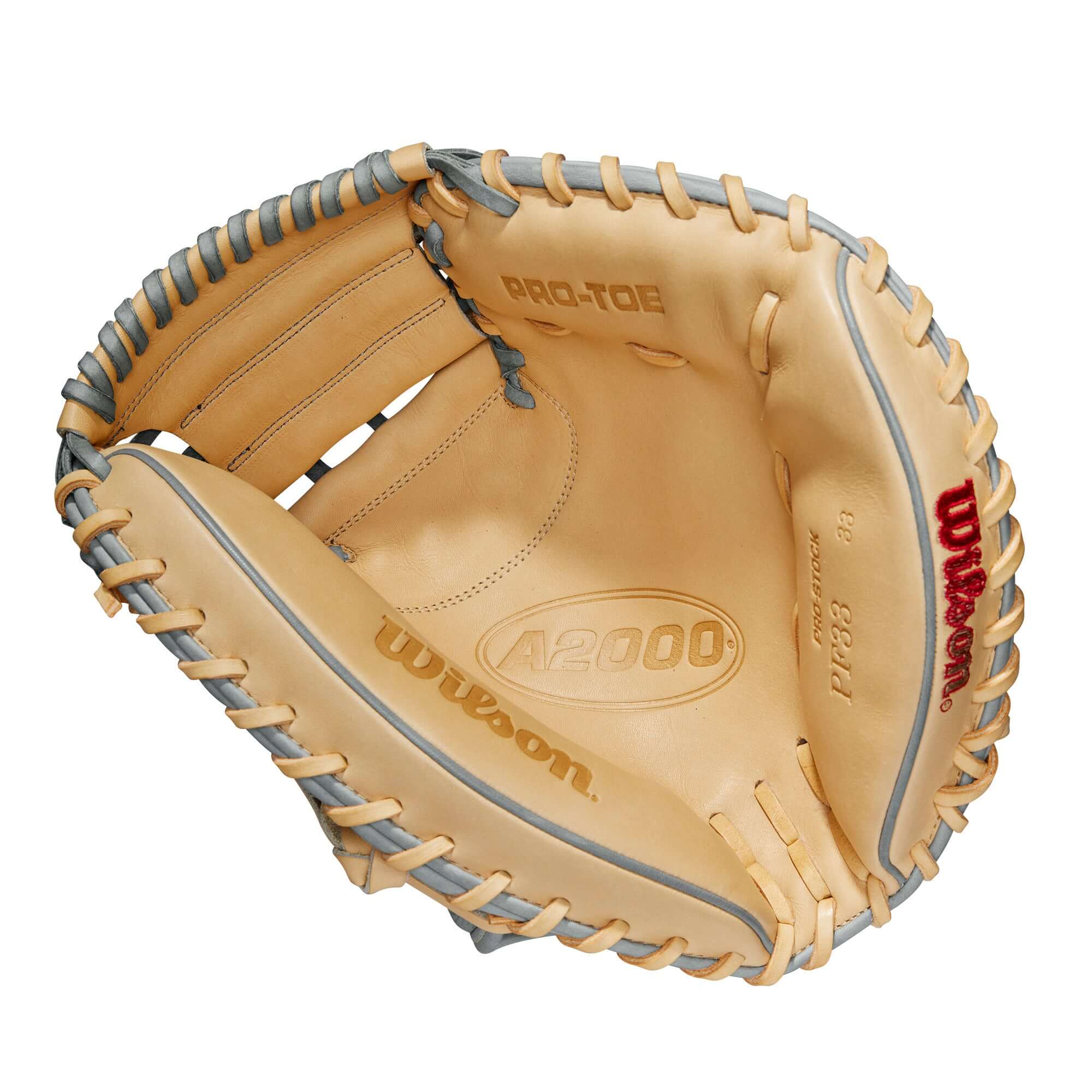 Wilson A2000 PF33SS Grey/Blonde 33-inch Catcher's Mitt - Image 3