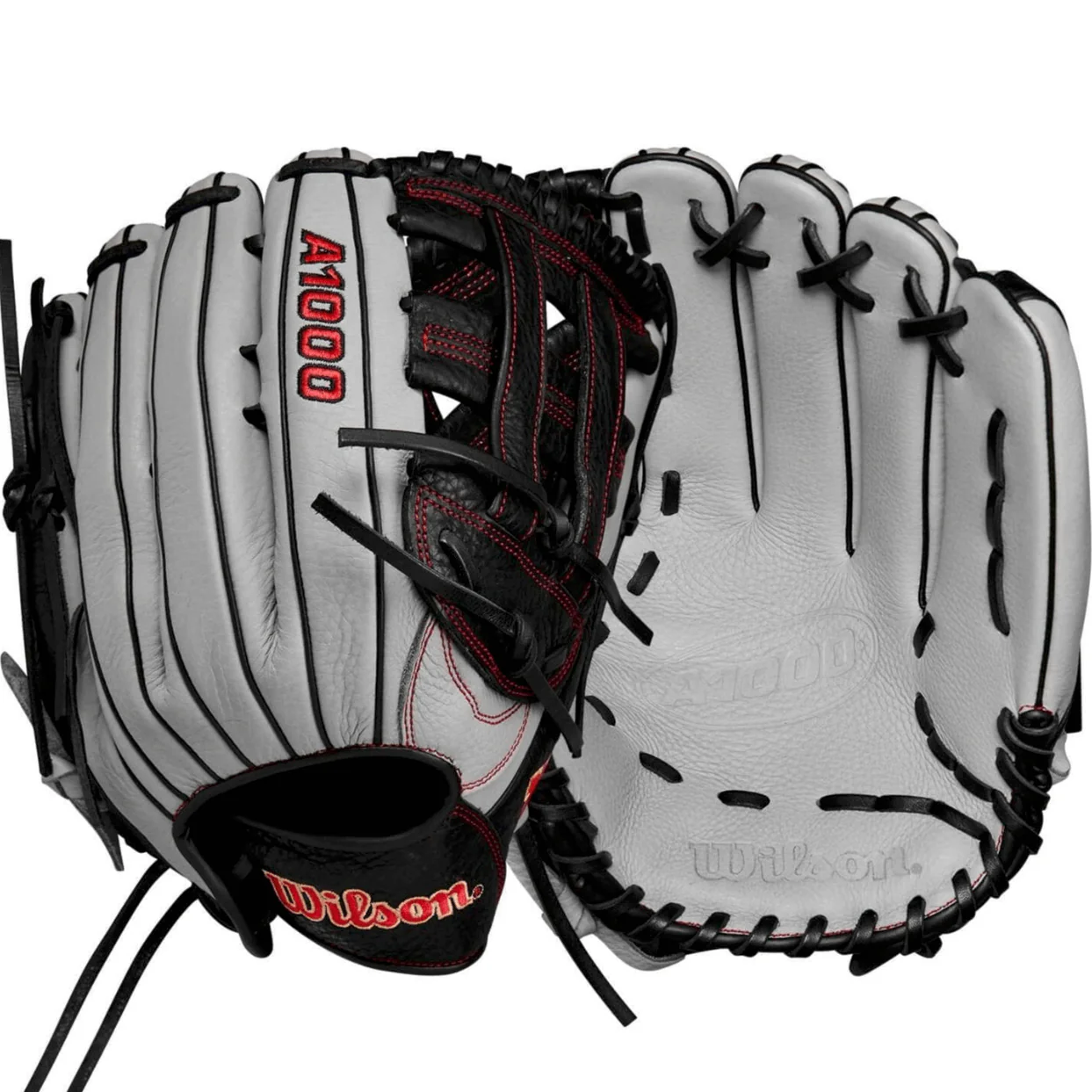 Wilson 2024 A1000 1750 Outfield Baseball Glove Silver/Black/Red 12.5"