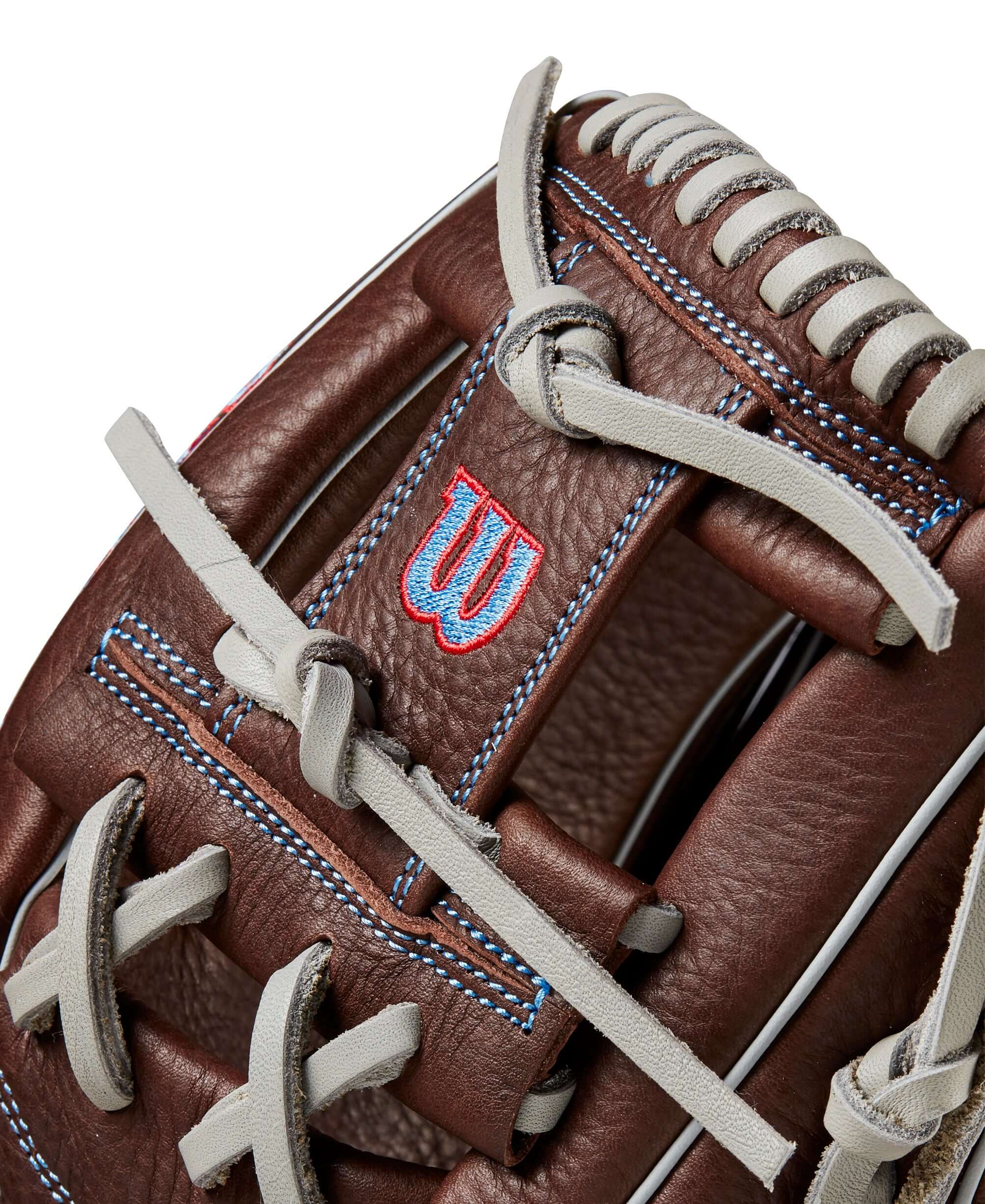 Wilson 2024 A1000 1787 Infield Baseball Glove Dark Brown/Red/Blue 11.75" - Image 6