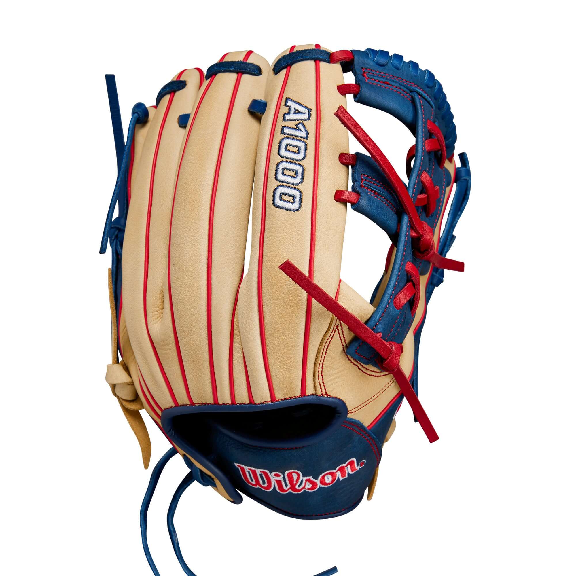 Wilson 2024 A1000 1912 Infield Baseball Glove Blonde/Navy/Red 12" - Image 2