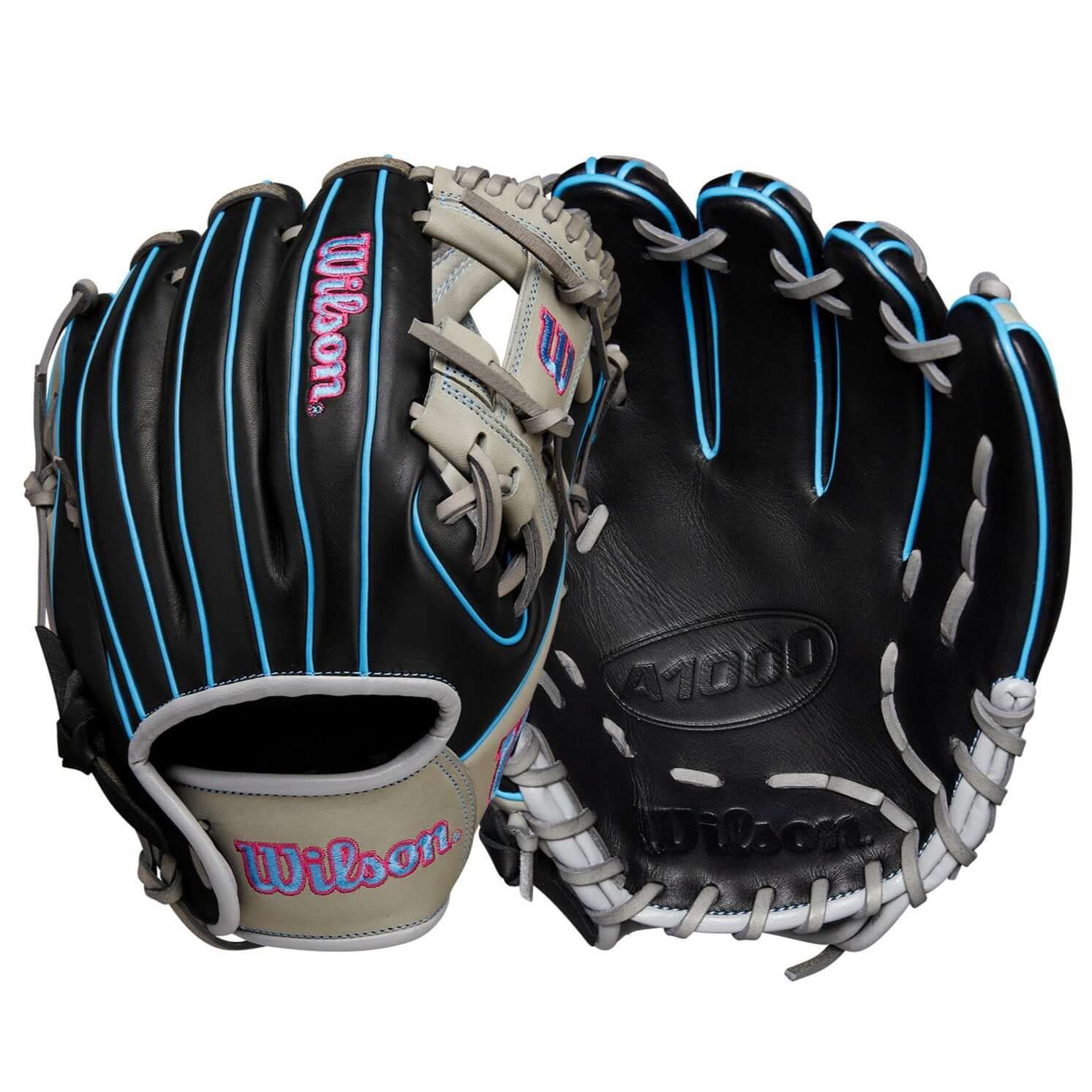 Wilson 2024 A1000 DP15 Black/Grey/Cool Blue/Pink 11.5"