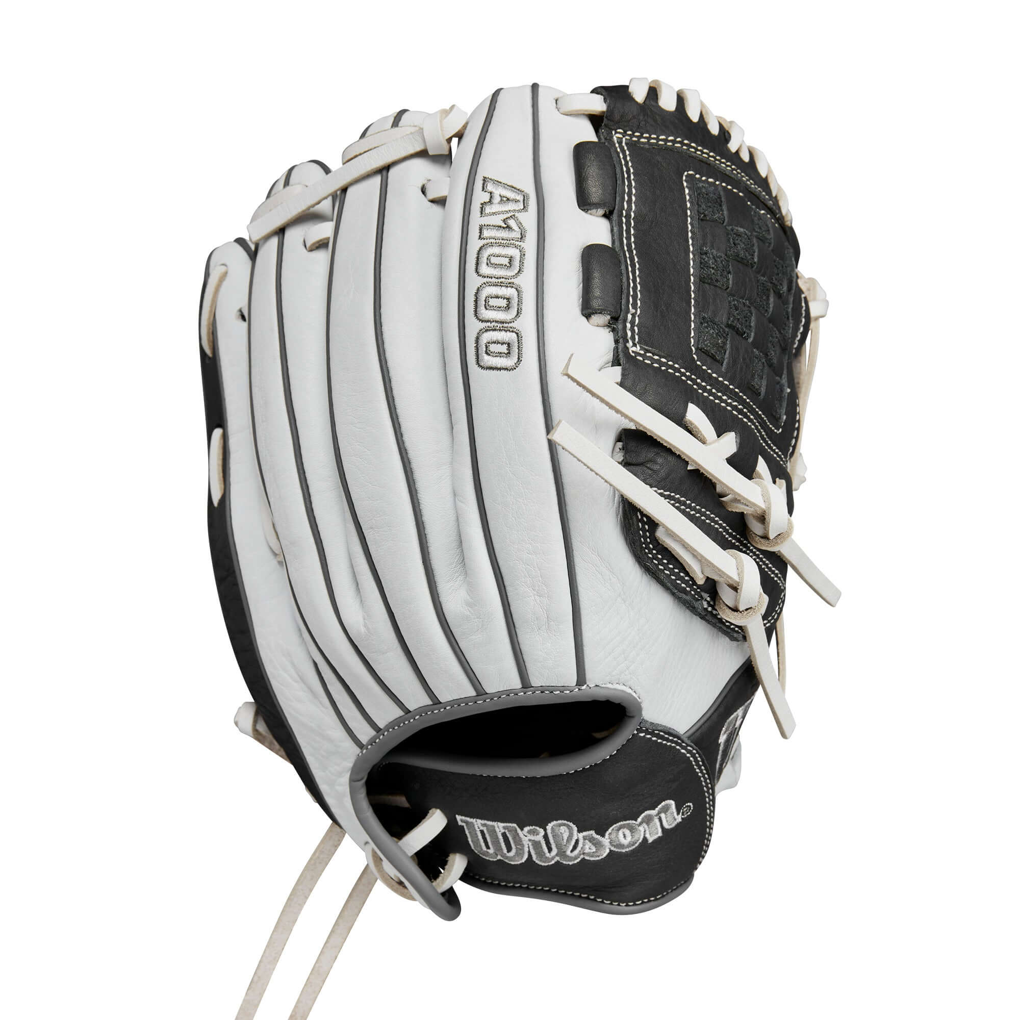 Wilson 2024 A1000 P12 Pitcher's Fastpitch Softball Glove White/Grey 12" - Image 2