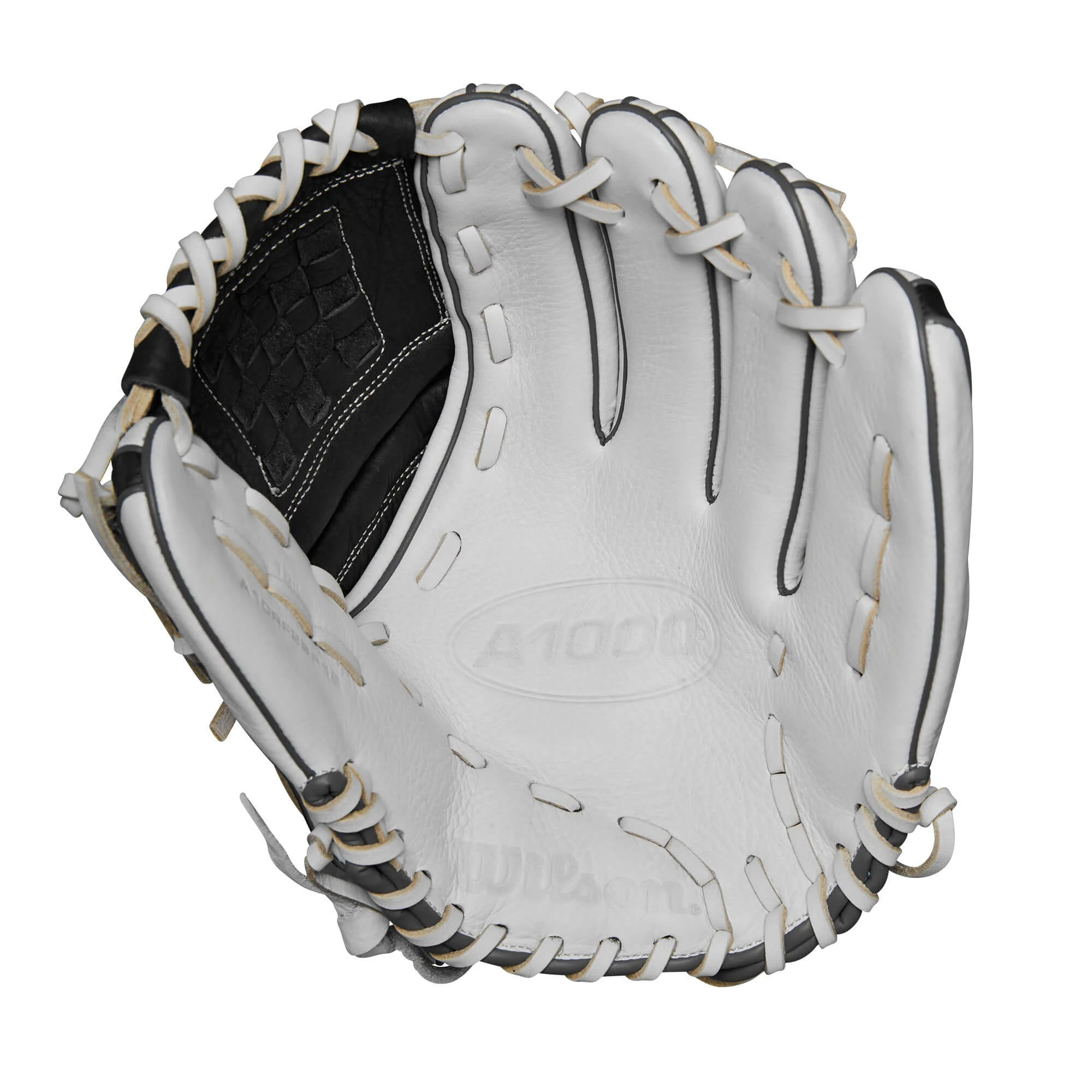 Wilson 2024 A1000 P12 Pitcher's Fastpitch Softball Glove White/Grey 12" - Image 3