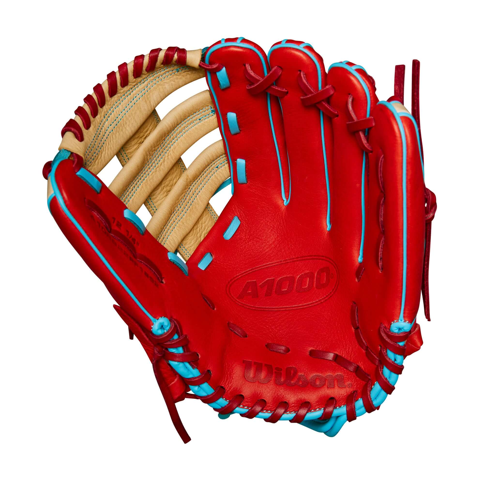 Wilson 2024 A1000 PF1892 Outfield Baseball Glove Red/Blonde/Blue 12.5" - Image 3