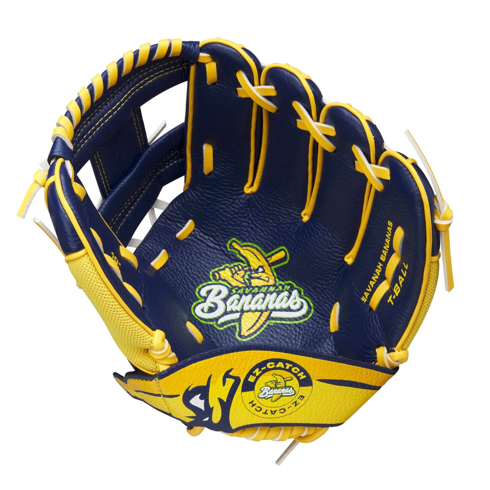 Wilson 2024 A200 EZ Savannah Bananas T-Ball Glove Nav/Ye/Green 10" - Image 3