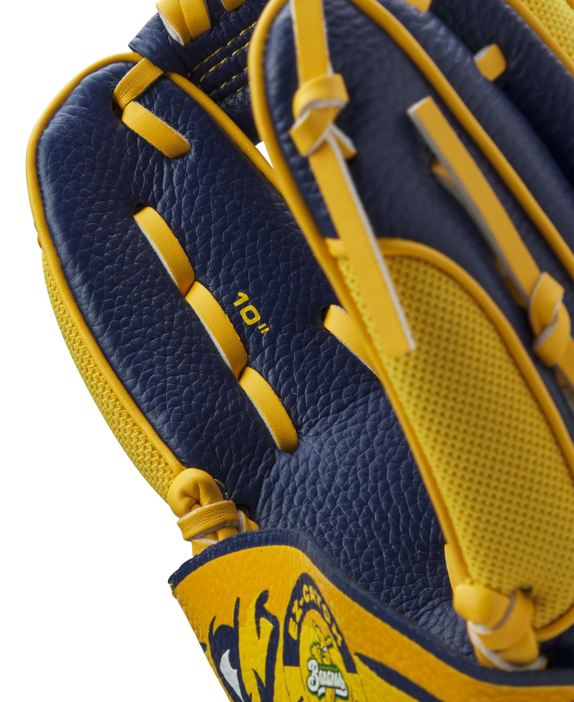Wilson 2024 A200 EZ Savannah Bananas T-Ball Glove Nav/Ye/Green 10" - Image 7