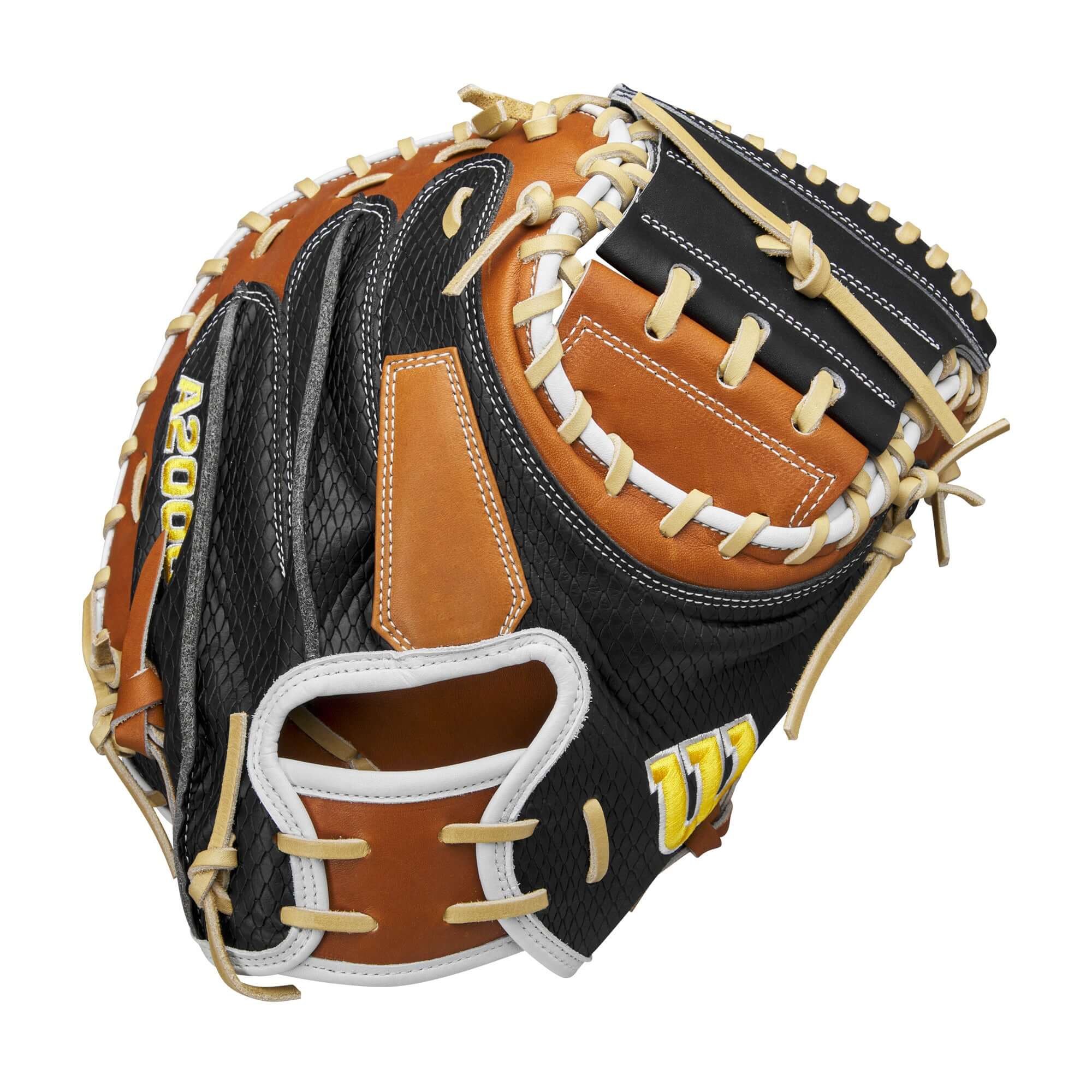 Wilson 2024 A2000 M23 Catchers Mitt 33.5" Black/Blonde/White - Image 2