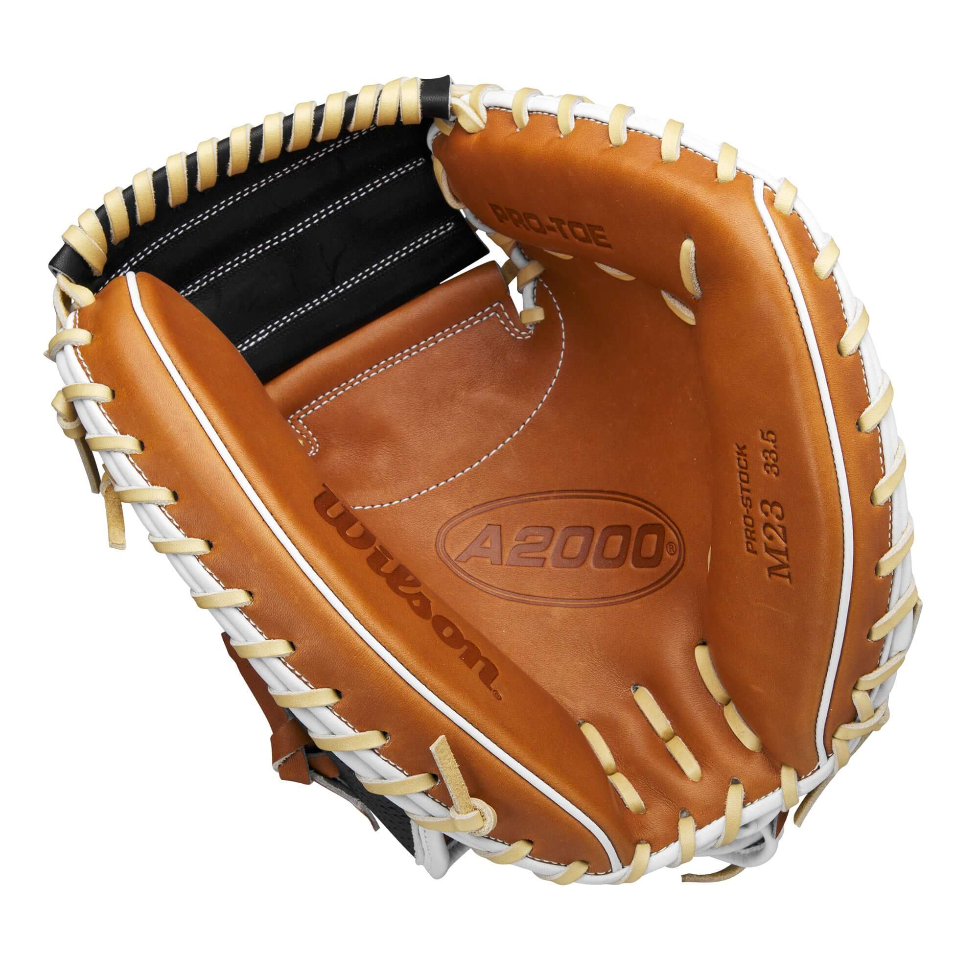 Wilson 2024 A2000 M23 Catchers Mitt 33.5" Black/Blonde/White - Image 3