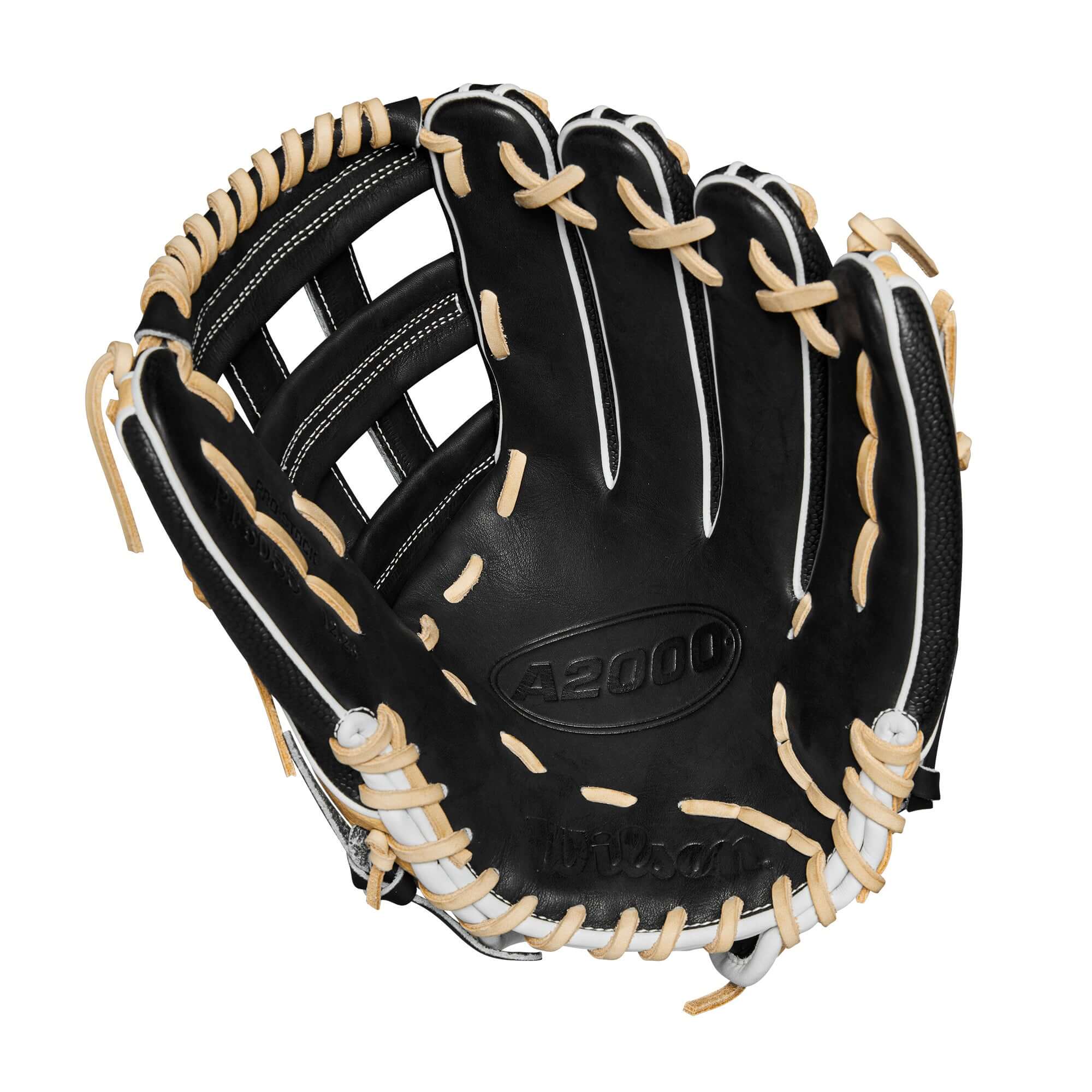 Wilson 2024 A2000 PF50SS Black/Blonde/White 12.25" Outfield Glove - Image 3