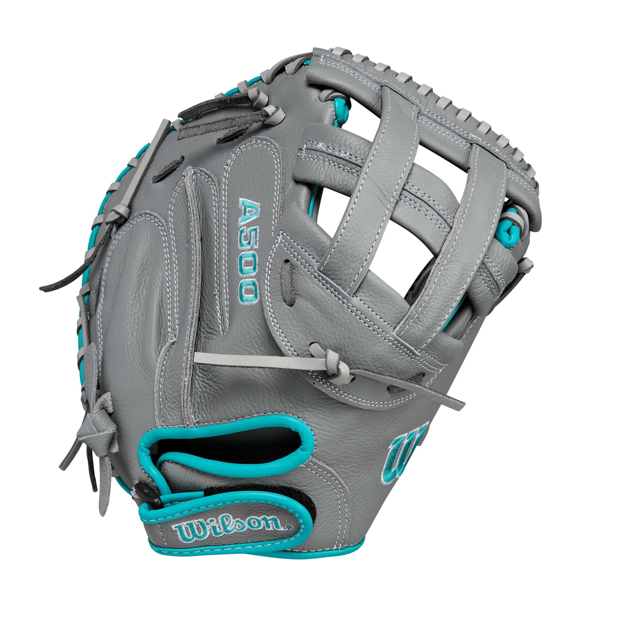 Wilson 2024 A500 Siren Catcher's Mitt 32" Grey/Teal/White - Image 2