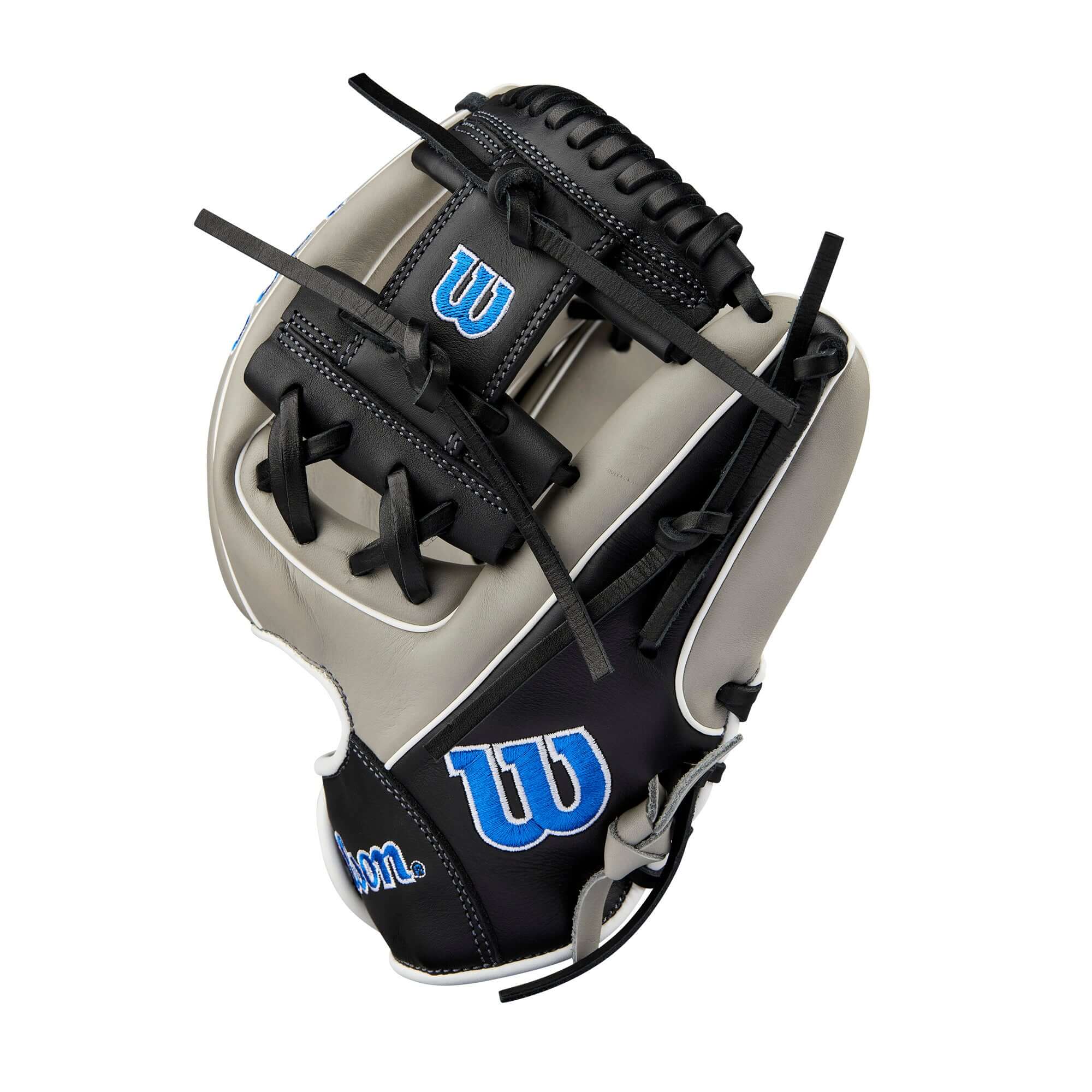 Wilson 2024 A900 PF1125 Pedroia Fit Infield Baseball Glove 11.25"Grey/Black/Royal - Image 4