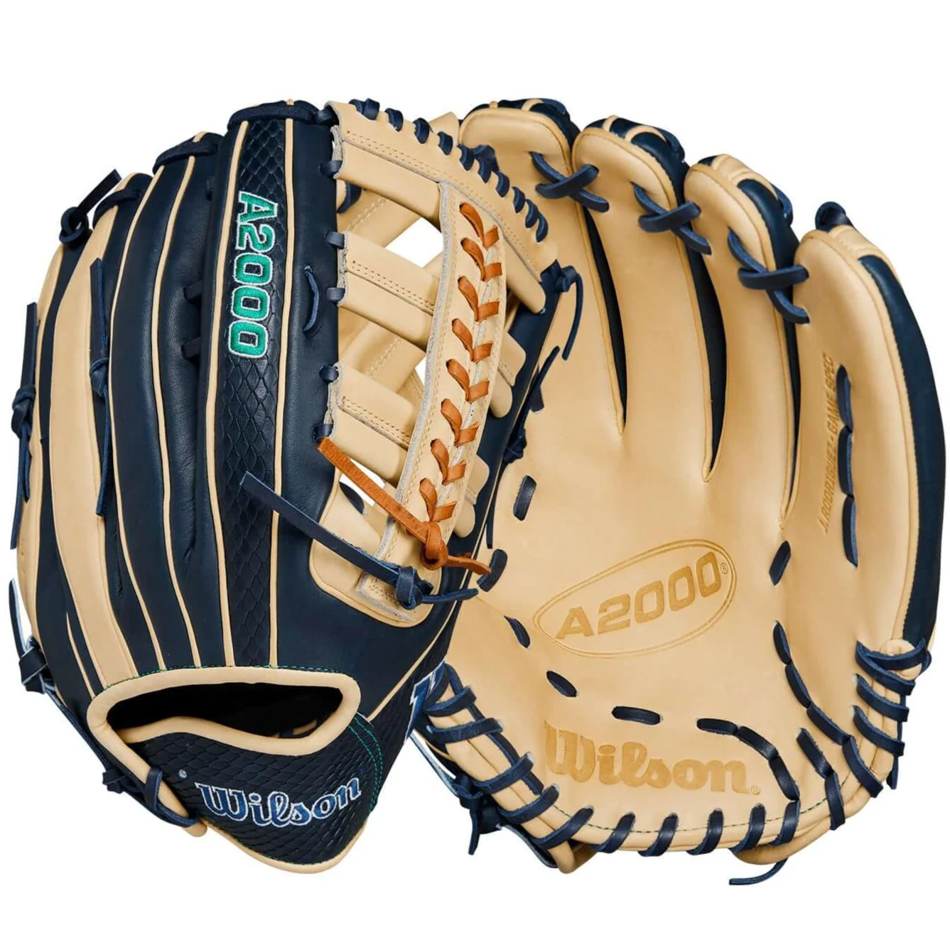 Wilson 2024 Julio Rodríguez A2000 JR44 GM Outfield Baseball Glove Nav/Blonde 12.75”