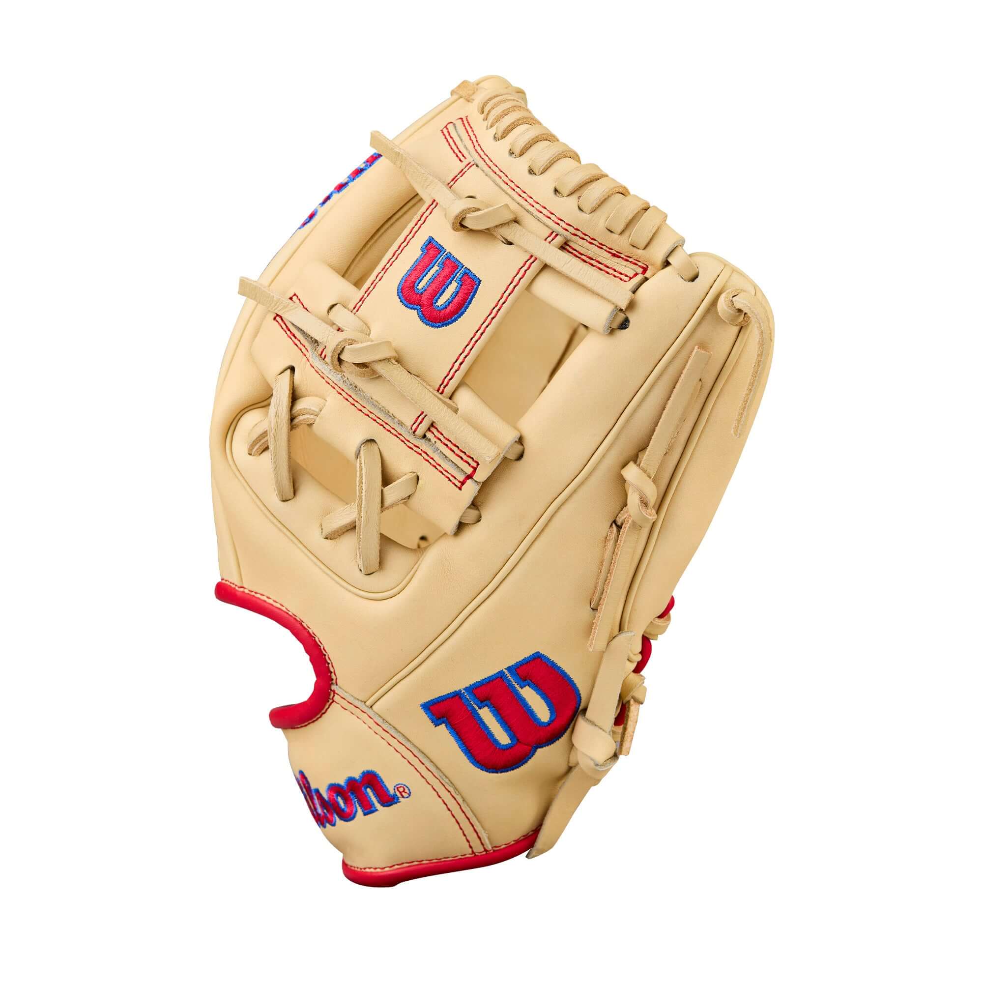 Wilson 2026 A1000 1975 11.75" Infield Baseball Glove Blonde/Red/Royal - Image 4
