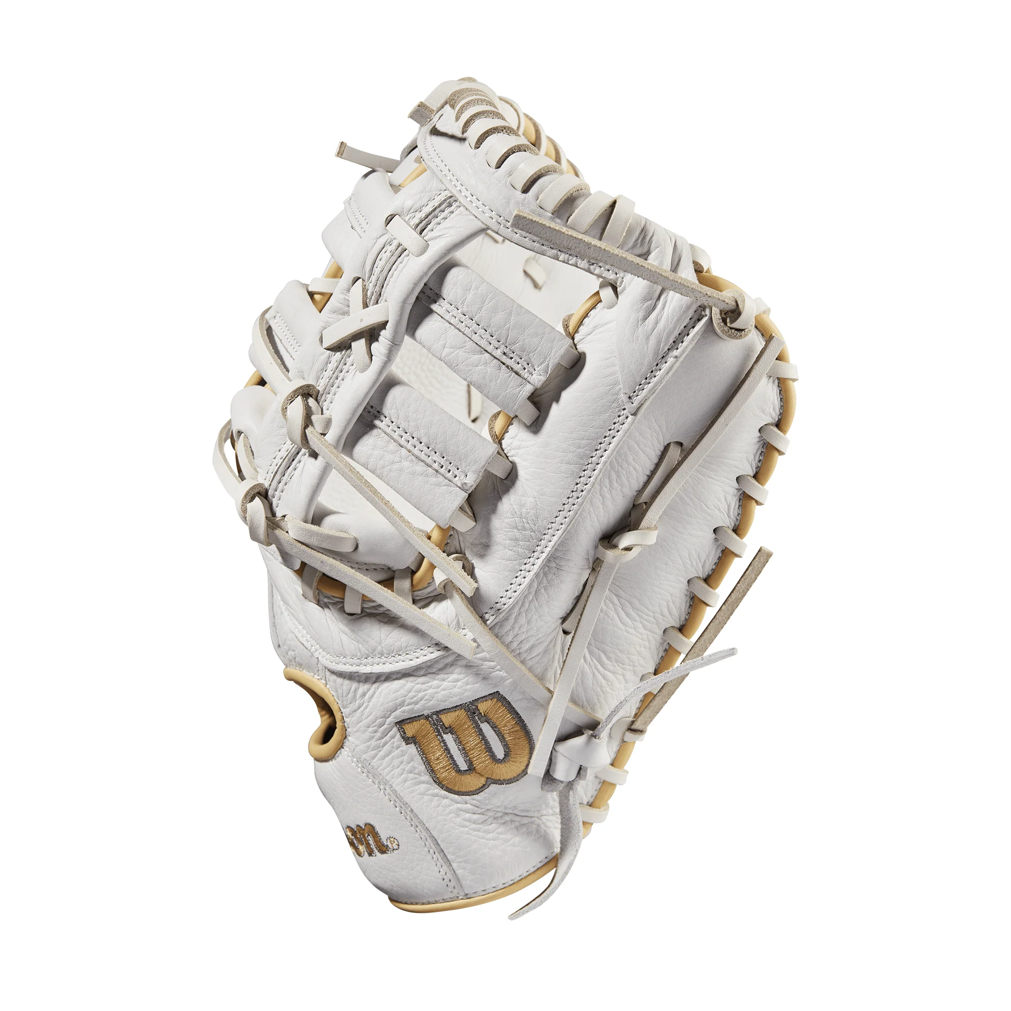 Wilson A1000  Fastpitch 1620 1B Mitt 12.5 White/Blonde/Grey - Image 2