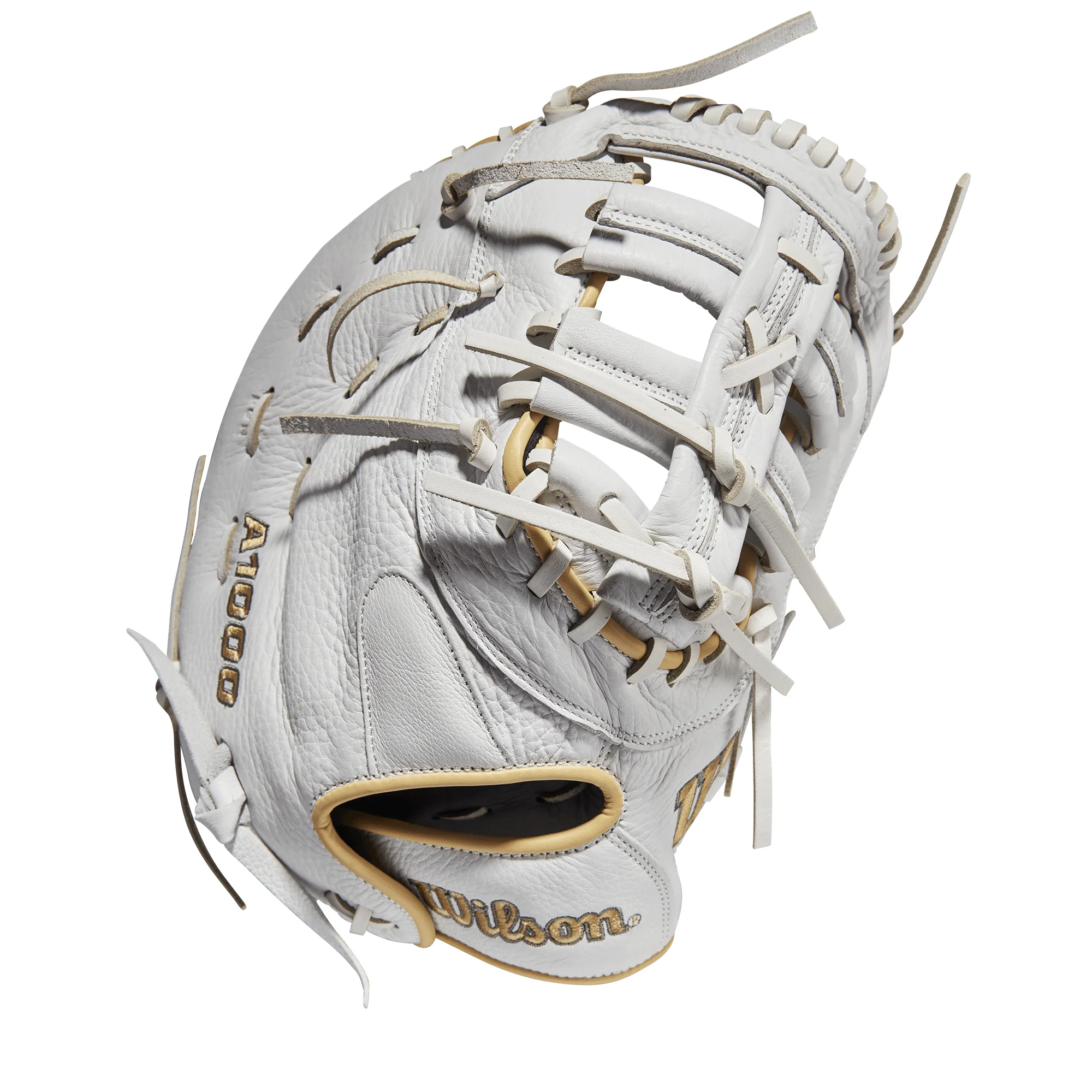 Wilson A1000  Fastpitch 1620 1B Mitt 12.5 White/Blonde/Grey - Image 3