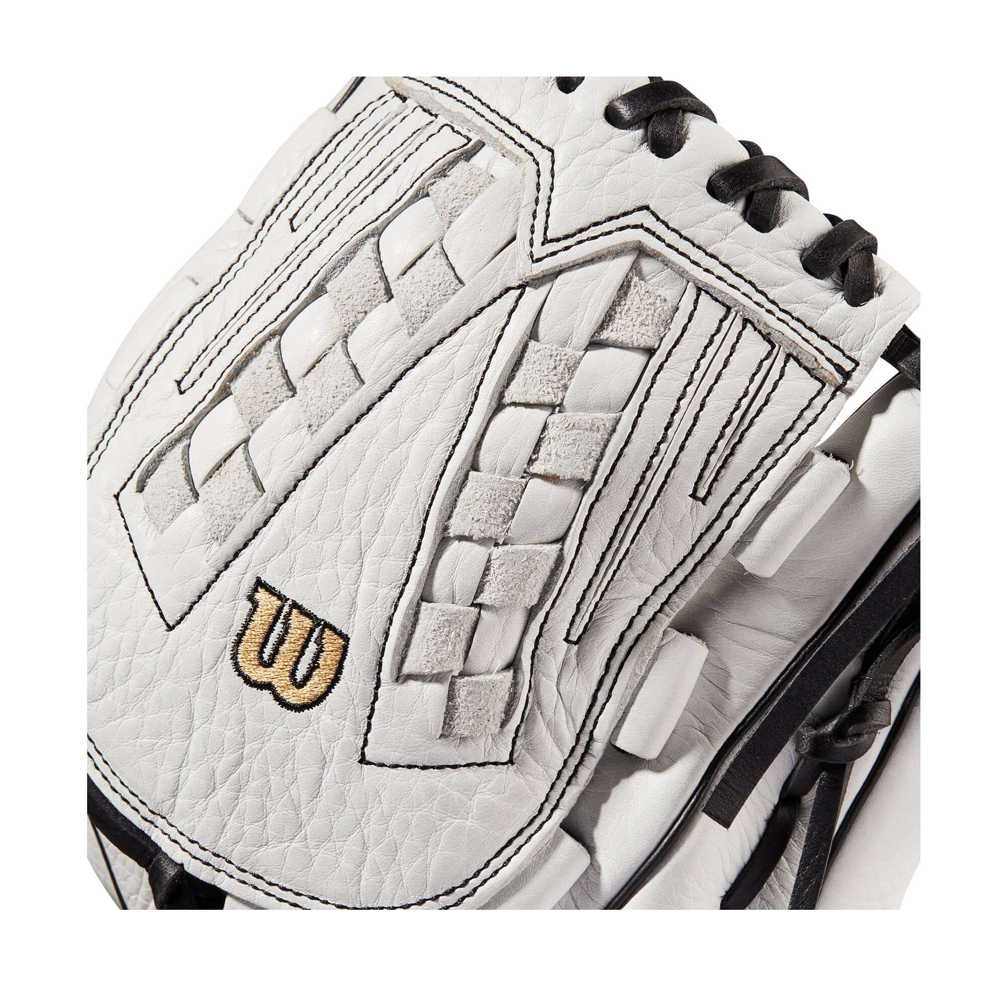 Wilson A1000  Fastpitch  Outfield/Pitcher's glove V125 12.5 White/White/Black & Blonde - Image 5