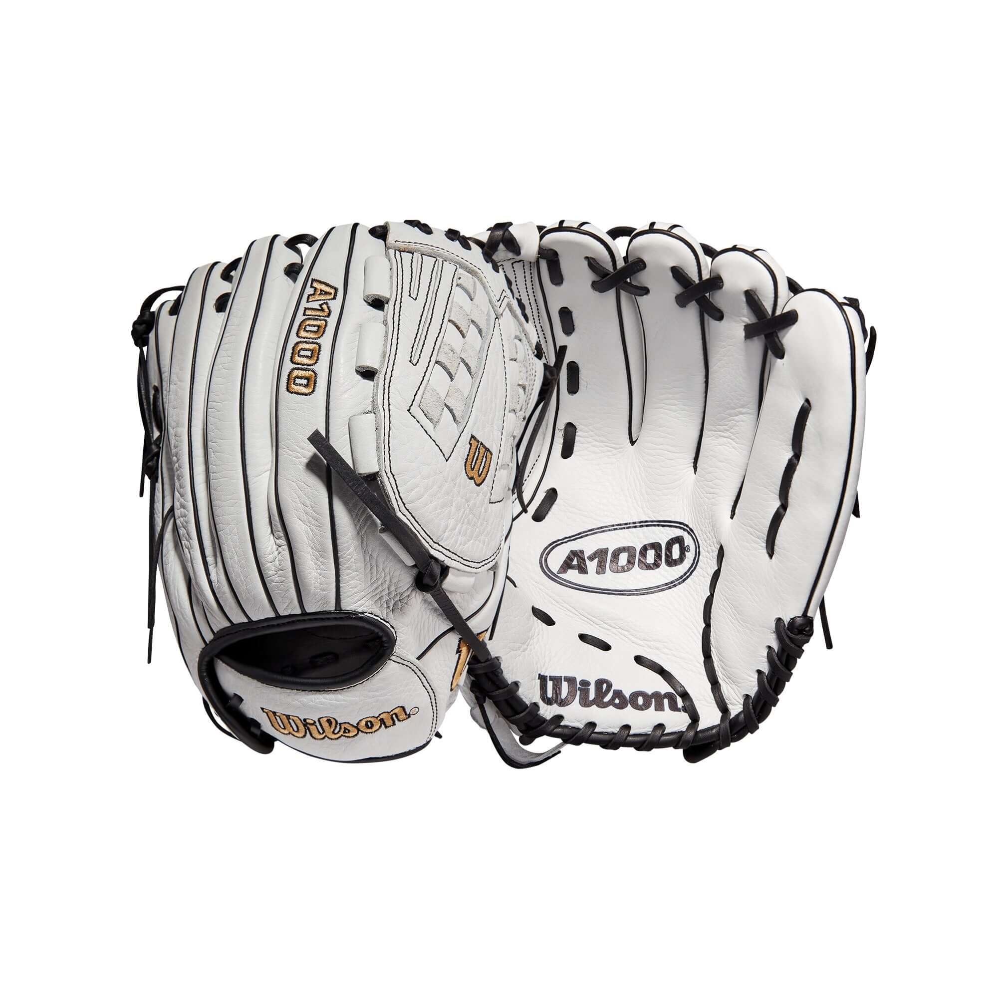 Wilson A1000  Fastpitch  Outfield/Pitcher's glove V125 12.5 White/White/Black & Blonde - Image 8