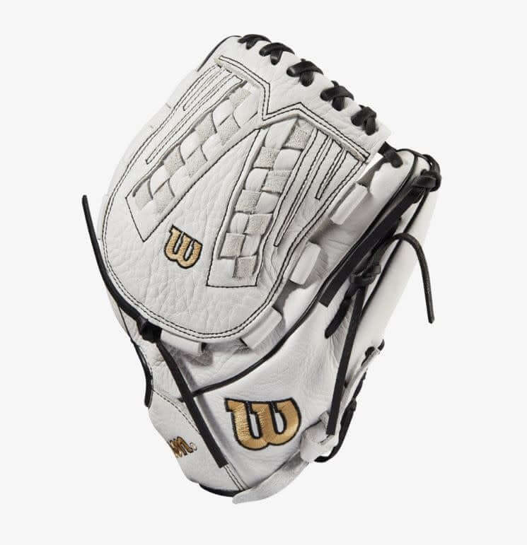 Wilson A1000 Fastpitch V125 LHT 12.5 White/White/Black & Blonde - Image 3
