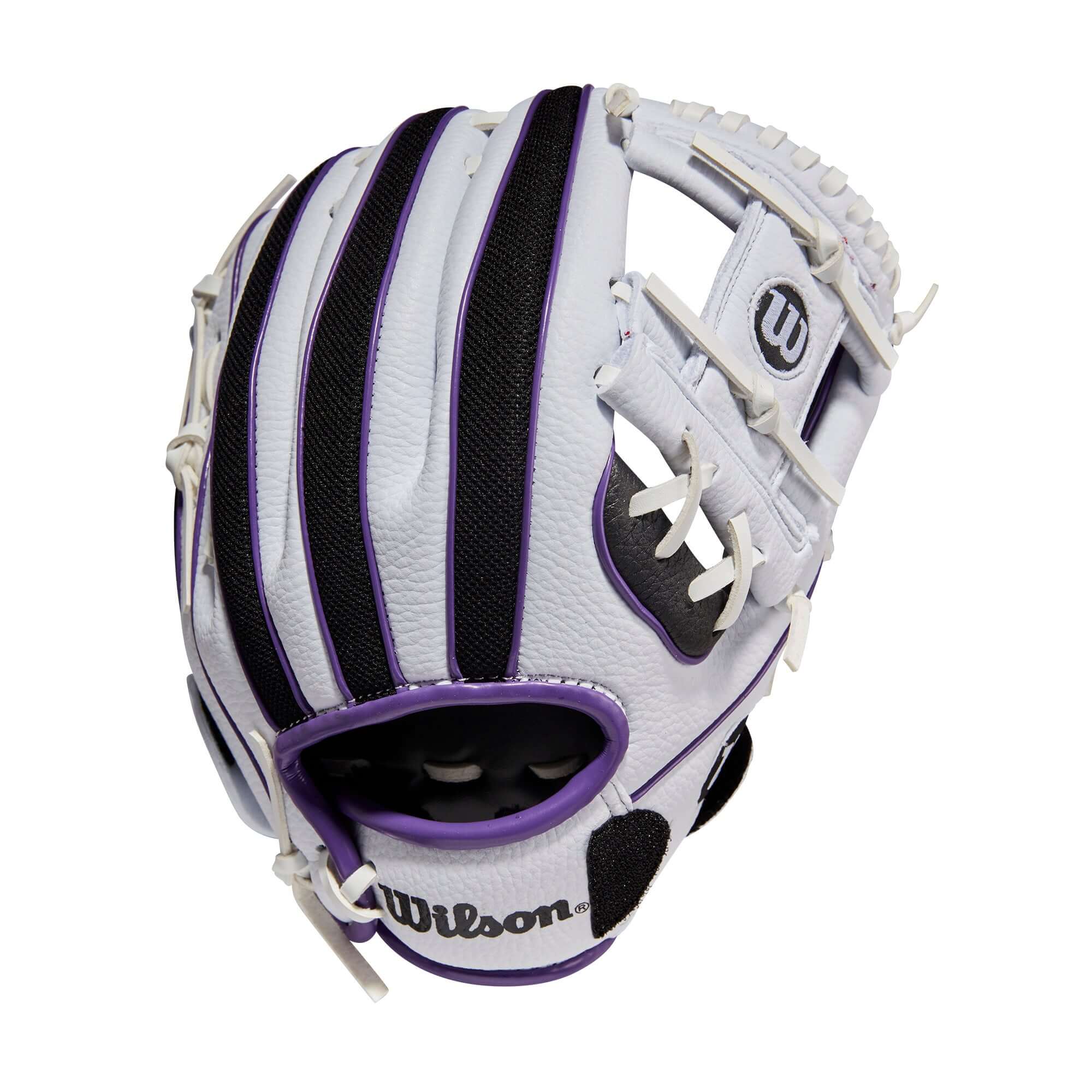 Wilson A200  EZ Catch Baseball 10-inch  White/Black/Purple - Image 2
