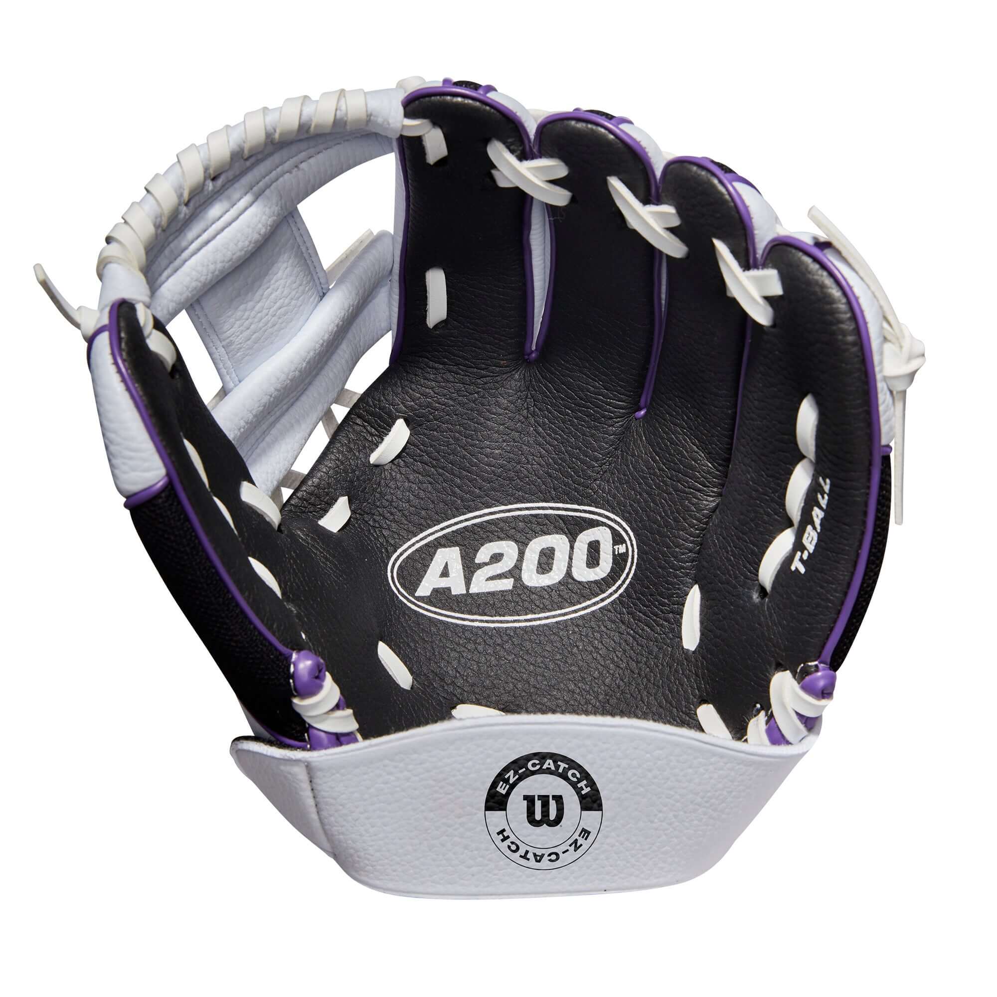 Wilson A200  EZ Catch Baseball 10-inch  White/Black/Purple - Image 3