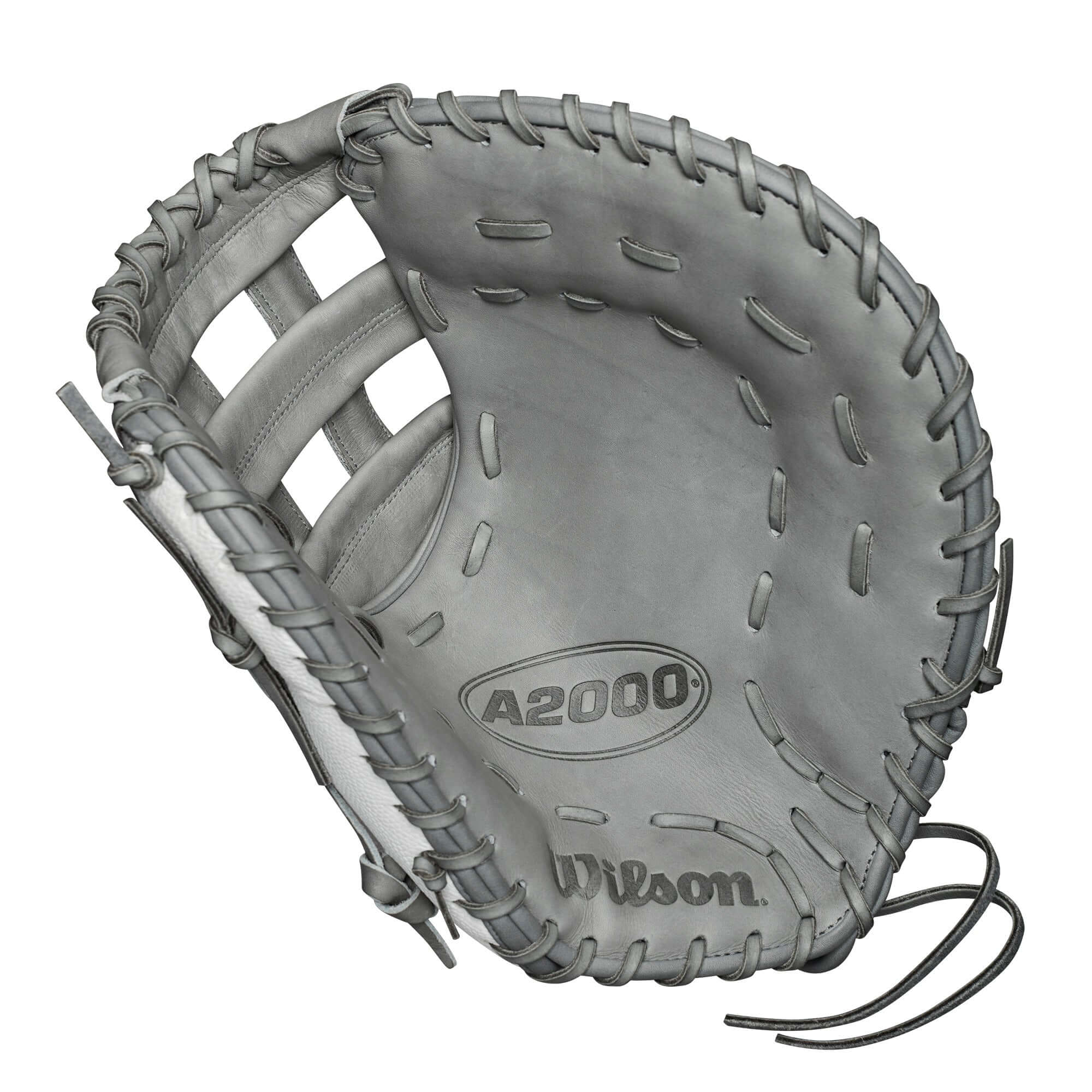 Wilson A2000  Fastpitch FP1B w/SuperSkin (1B) LHT 12 Grey/White SS/Grey - Image 3