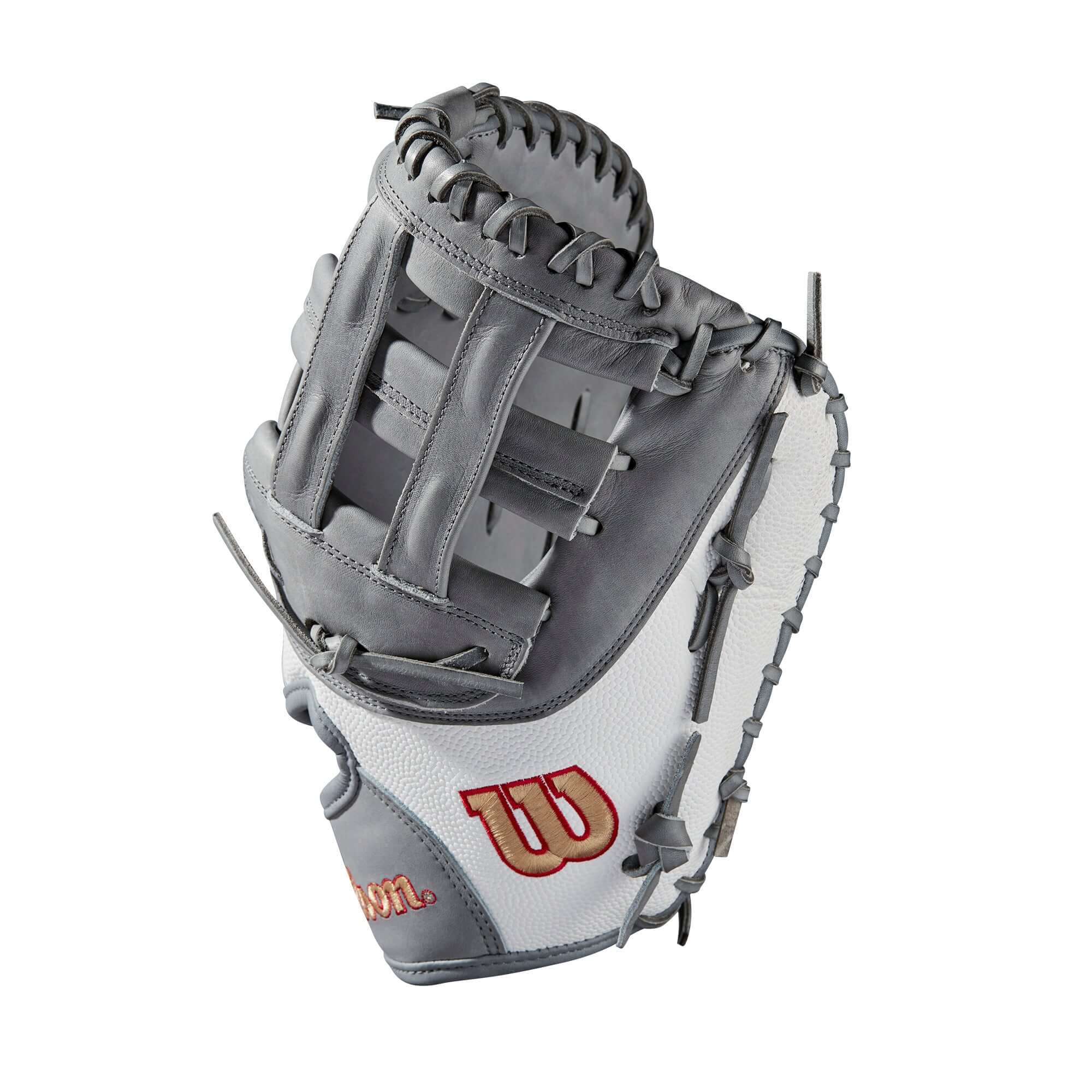 Wilson A2000  Fastpitch FP1B w/SuperSkin (1B) LHT 12 Grey/White SS/Grey - Image 4