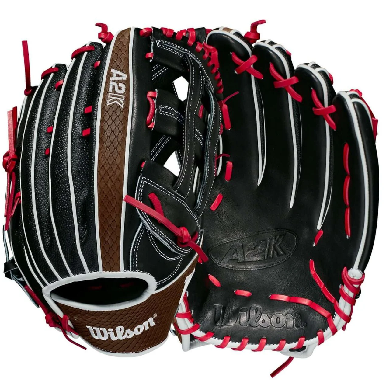 Wilson  A2K 1799 w/SuperSkin   (OF) LHT 12.75 Black/Black/Saddle Tan