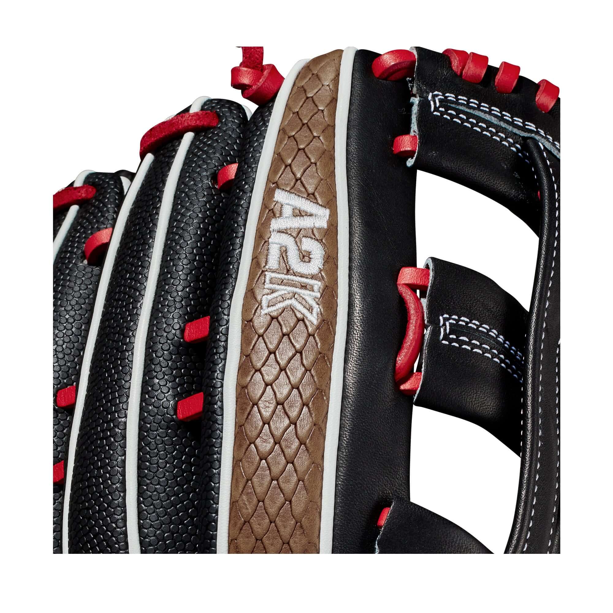 Wilson  A2K 1799 w/SuperSkin   (OF) LHT 12.75 Black/Black/Saddle Tan - Image 7