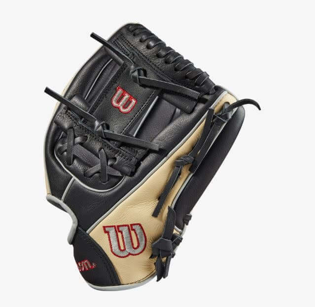 Wilson A500 11.5-inch Utility Youth Baseball Glove Black/Blonde/Red - Image 2