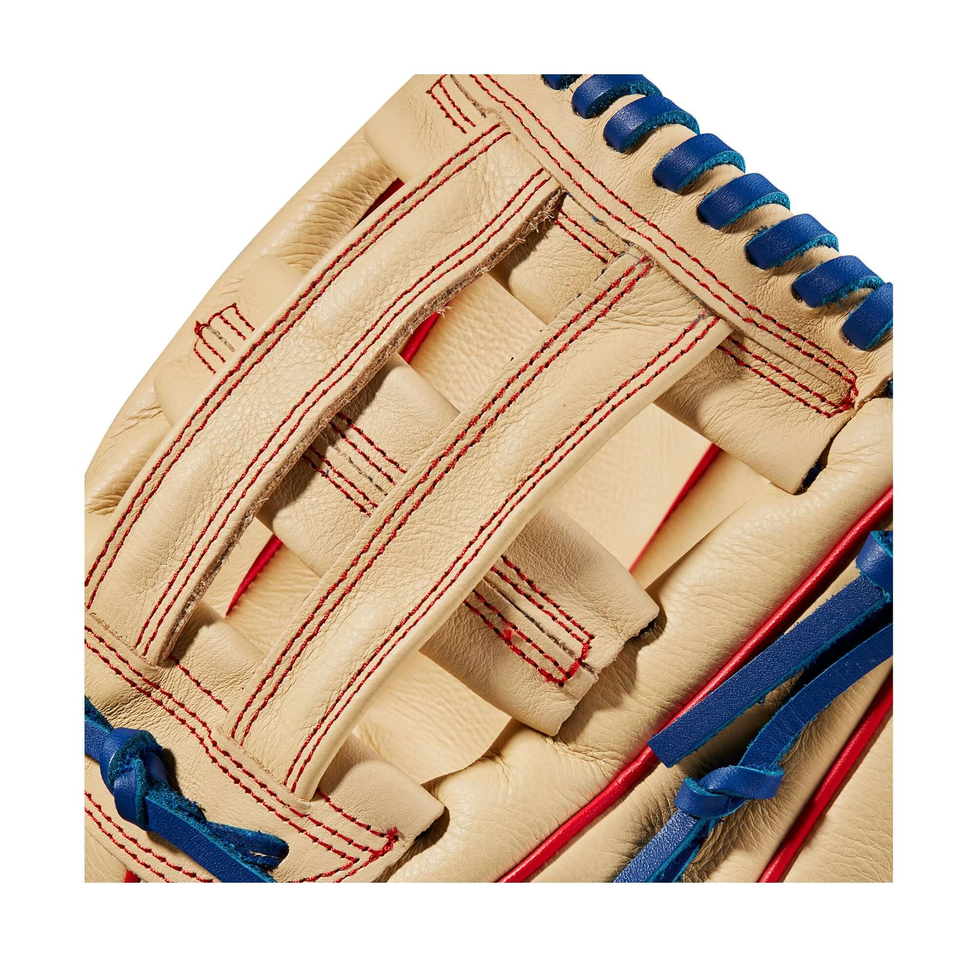 Wilson A500 12-inch Utility Youth Baseball Glove Blonde/Red/Royal - Image 7