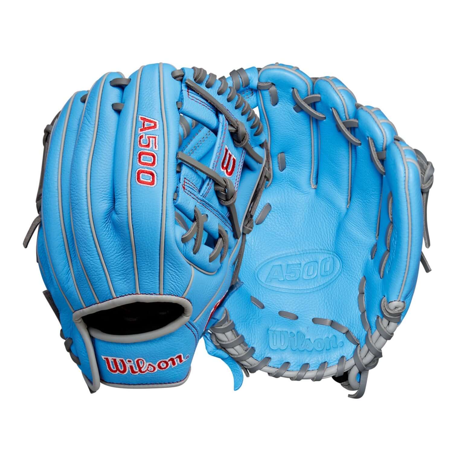 Wilson A500 Utility Youth Baseball Glove Blue/Grey/Red 11"
