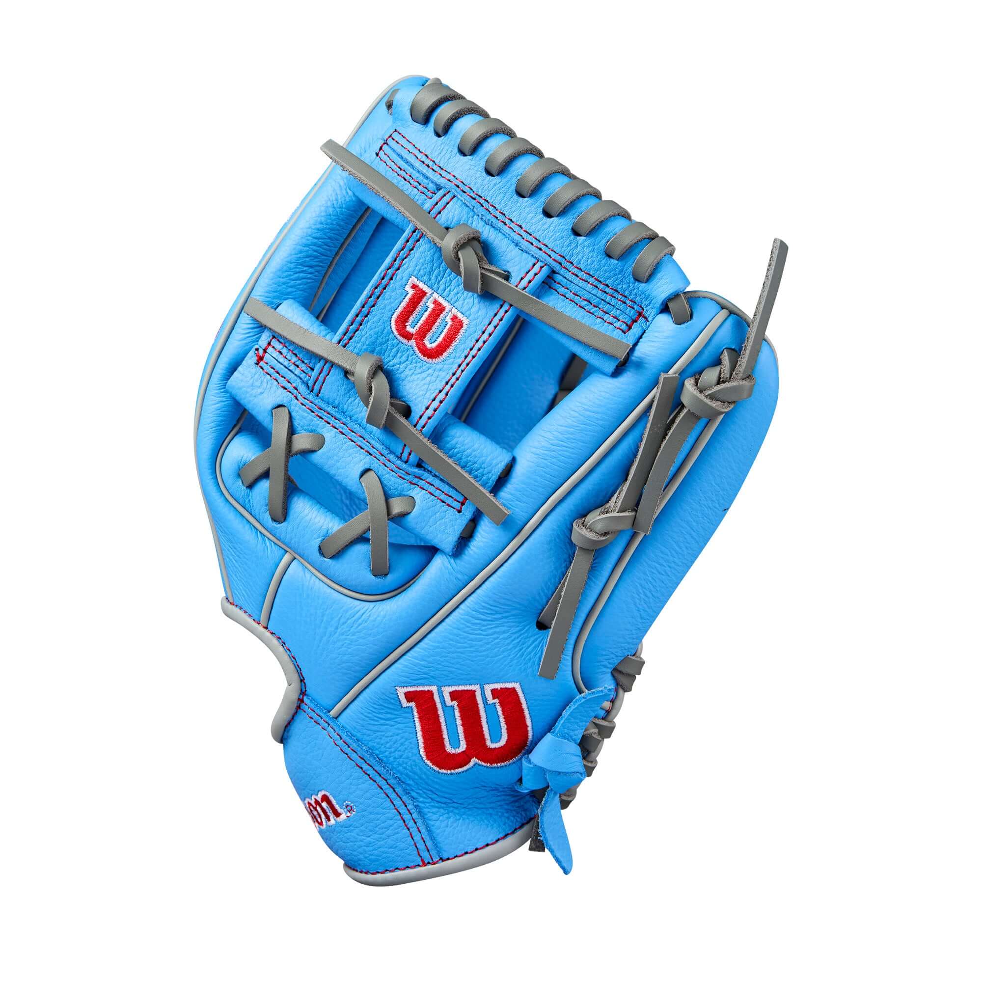 Wilson A500 Utility Youth Baseball Glove Blue/Grey/Red 11" - Image 3
