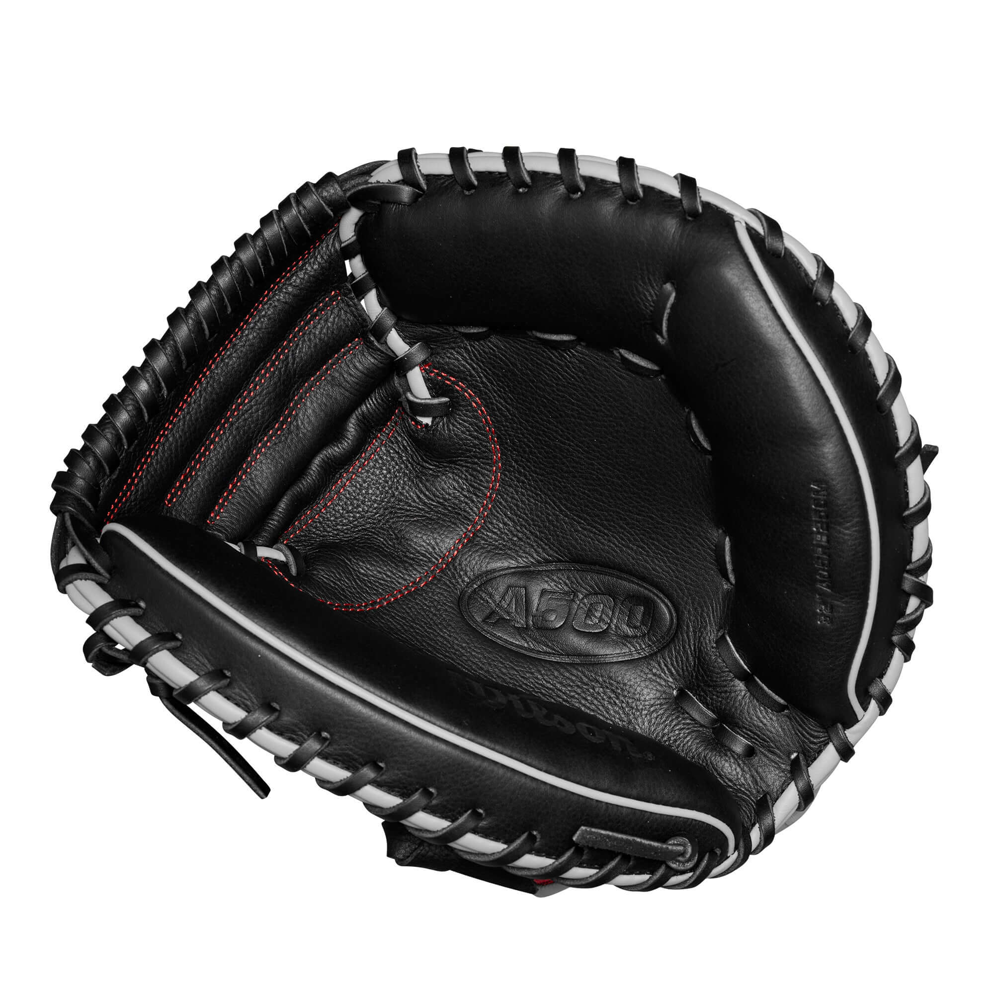 Wilson A500 Youth Baseball Catcher's Mitt 32" Black/Red/Grey - Image 3