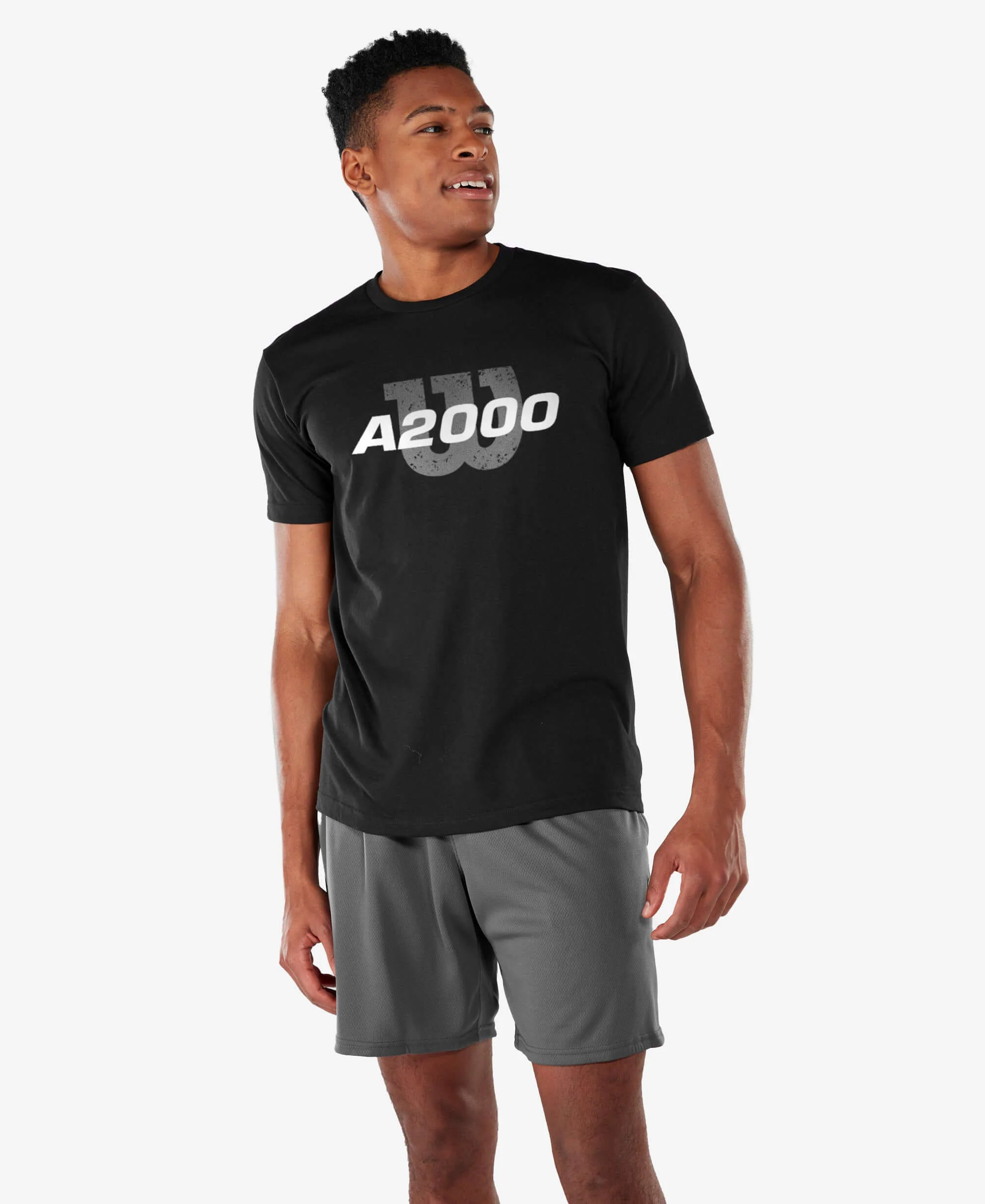 Wilson Adult Distressed Tee - Black