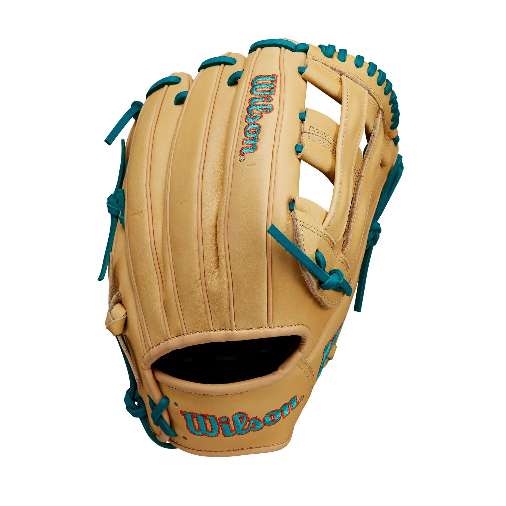 Wilson Fall 2024 A1000 DW5 Infield Baseball Glove Blonde/Teal 12” - Image 2