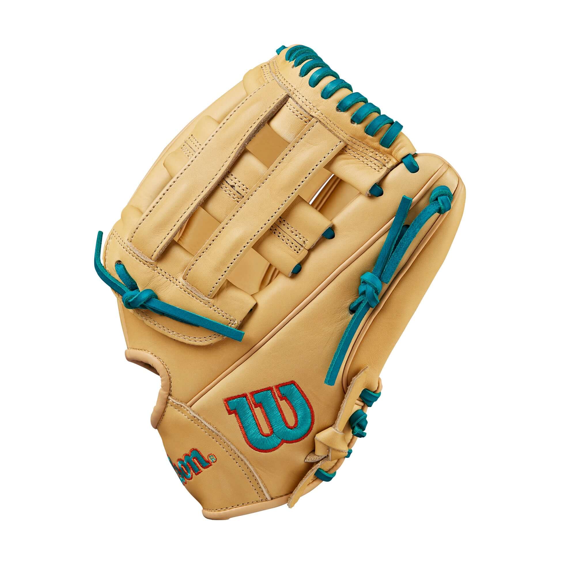 Wilson Fall 2024 A1000 DW5 Infield Baseball Glove Blonde/Teal 12” - Image 4