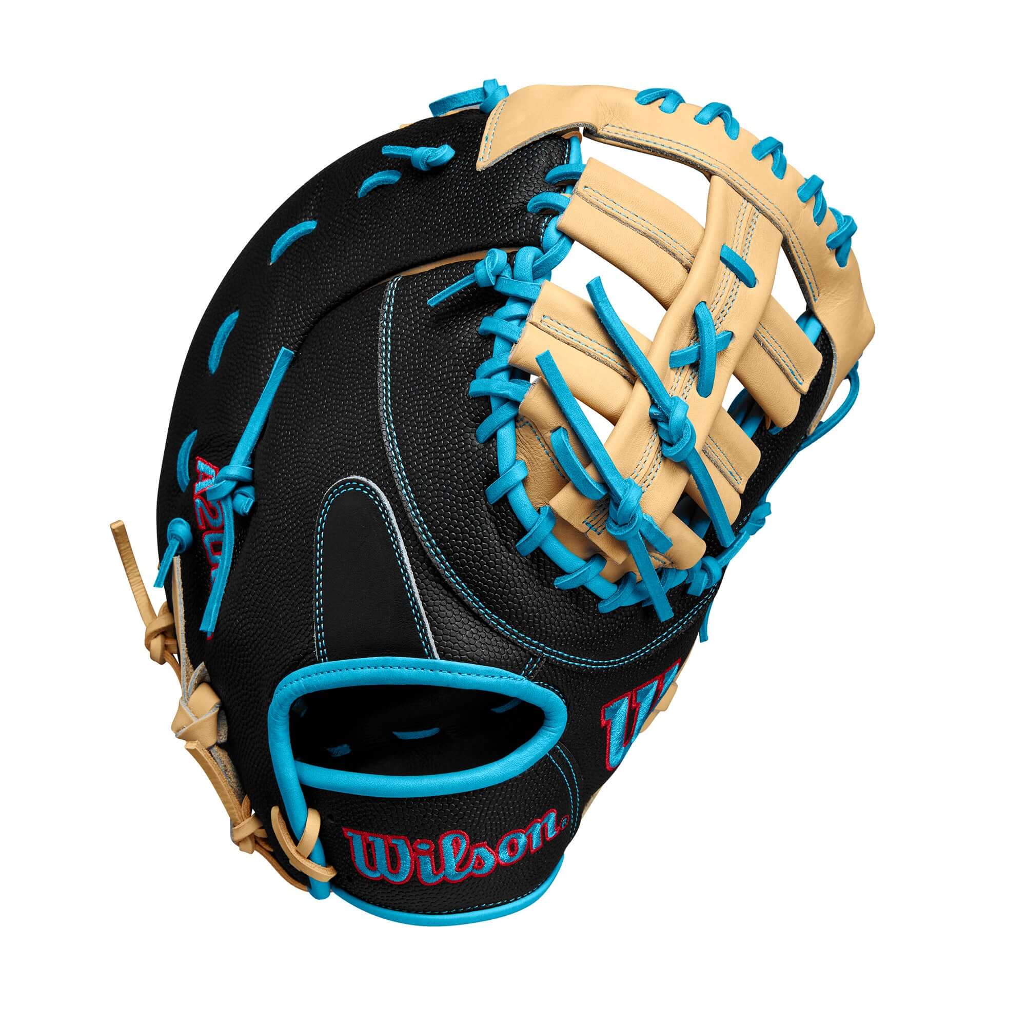 Wilson Fall 2024 A2000 1679SS Baseball First Base Mitt Black/Sky Blue 12.5" - Image 2