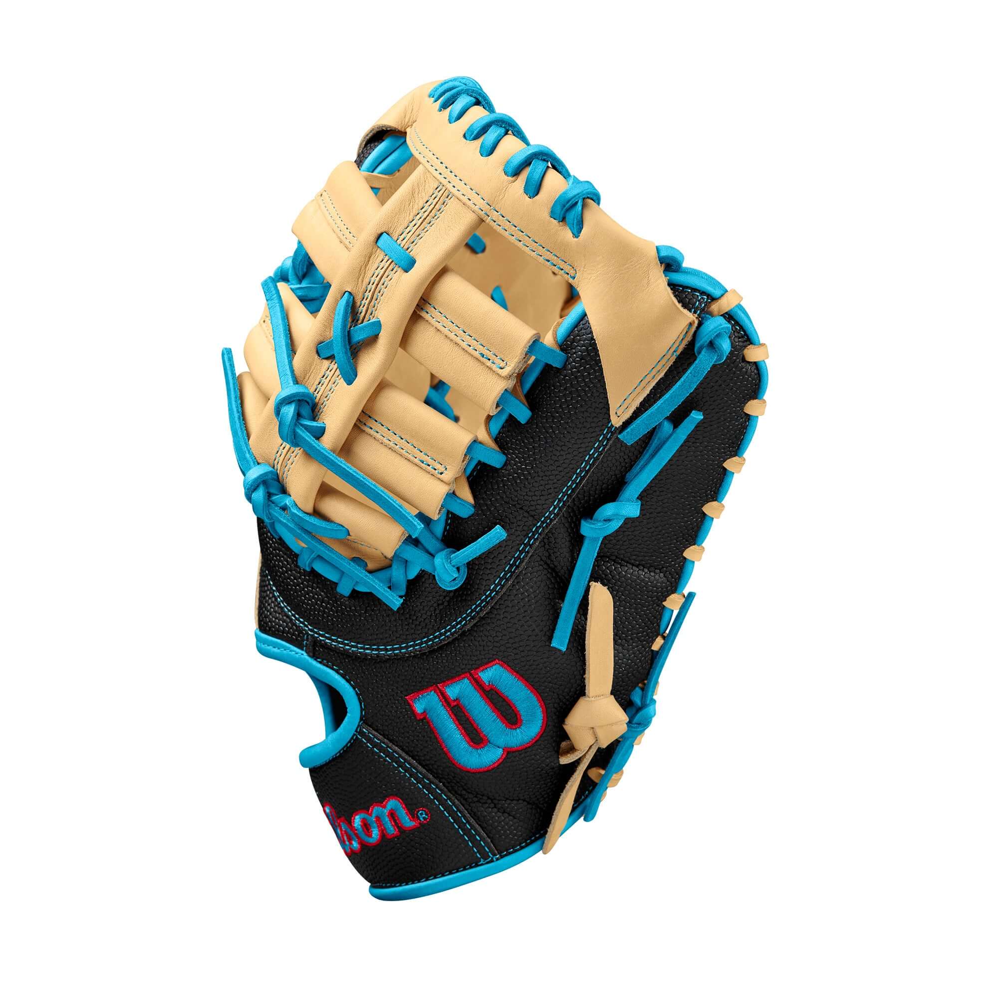 Wilson Fall 2024 A2000 1679SS Baseball First Base Mitt Black/Sky Blue 12.5" - Image 4