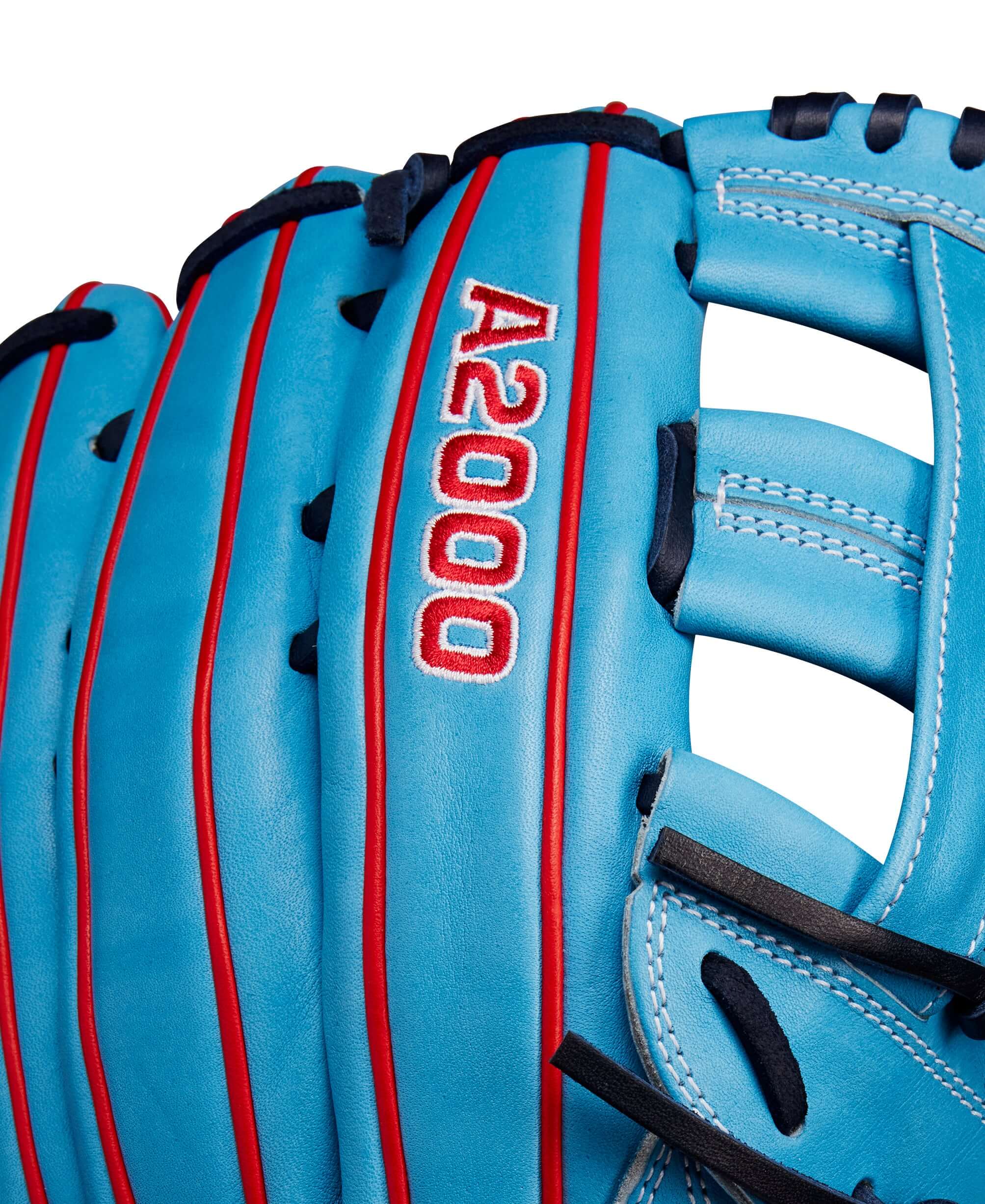 Wilson Fall 2024 A2000 1750 Outfield Baseball Glove Blue /Red LHT 12.5" - Image 7