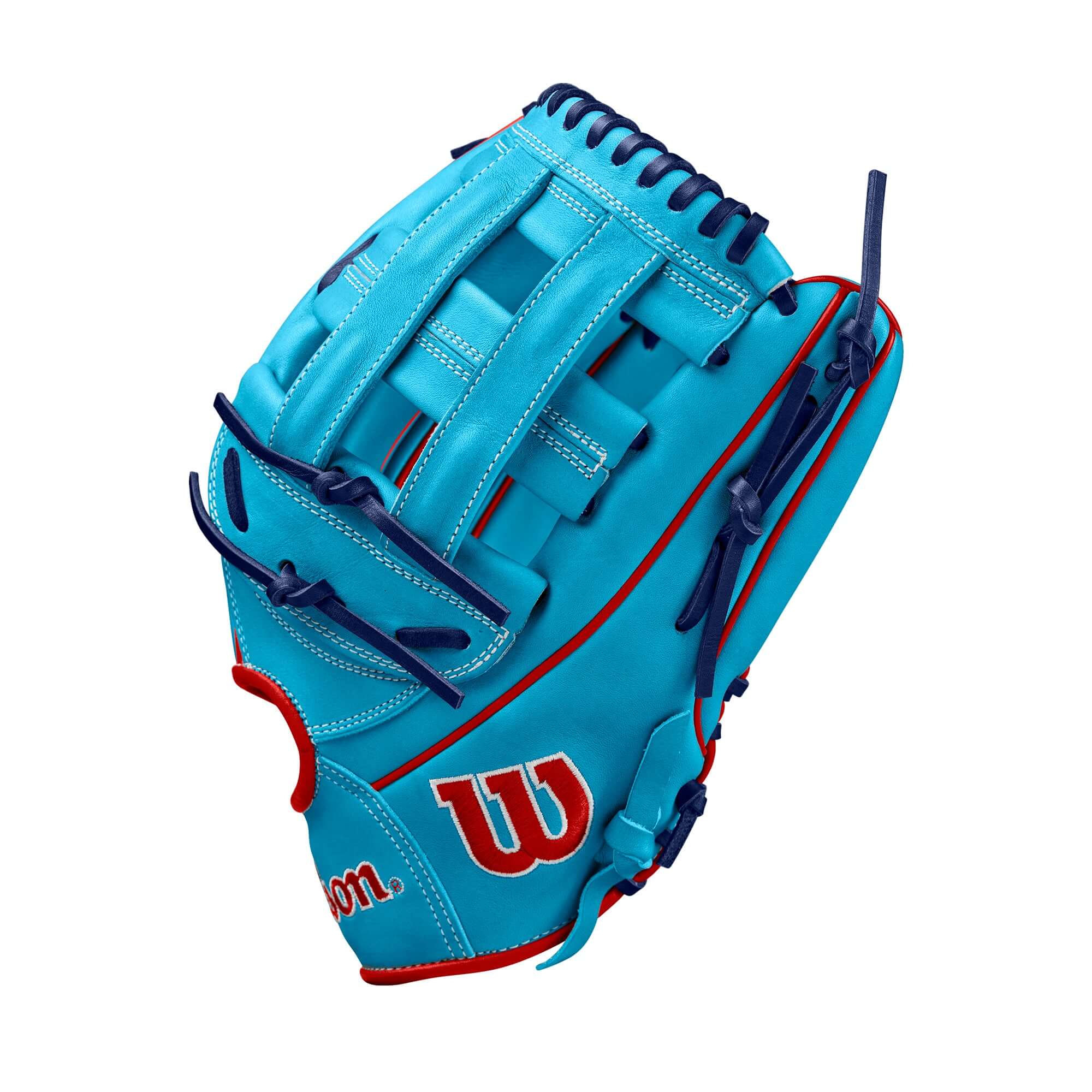 Wilson Fall 2024 A2000 1750 Outfield Baseball Glove Sky Blue /Red 12.5" - Image 4