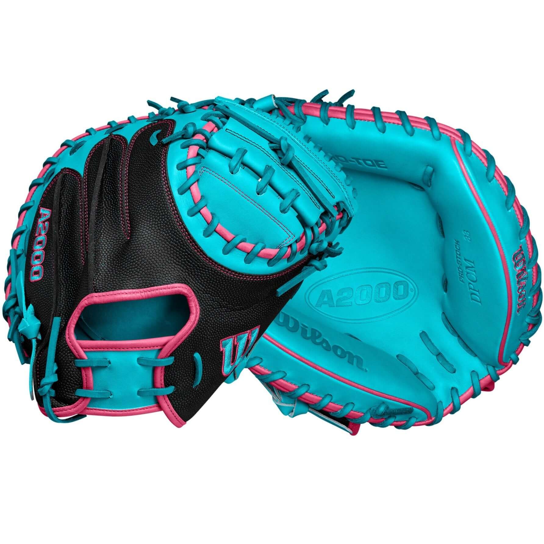 Wilson Fall 2024 A2000 CM33 Baseball Catcher's Mitt Black/Teal/ 33"