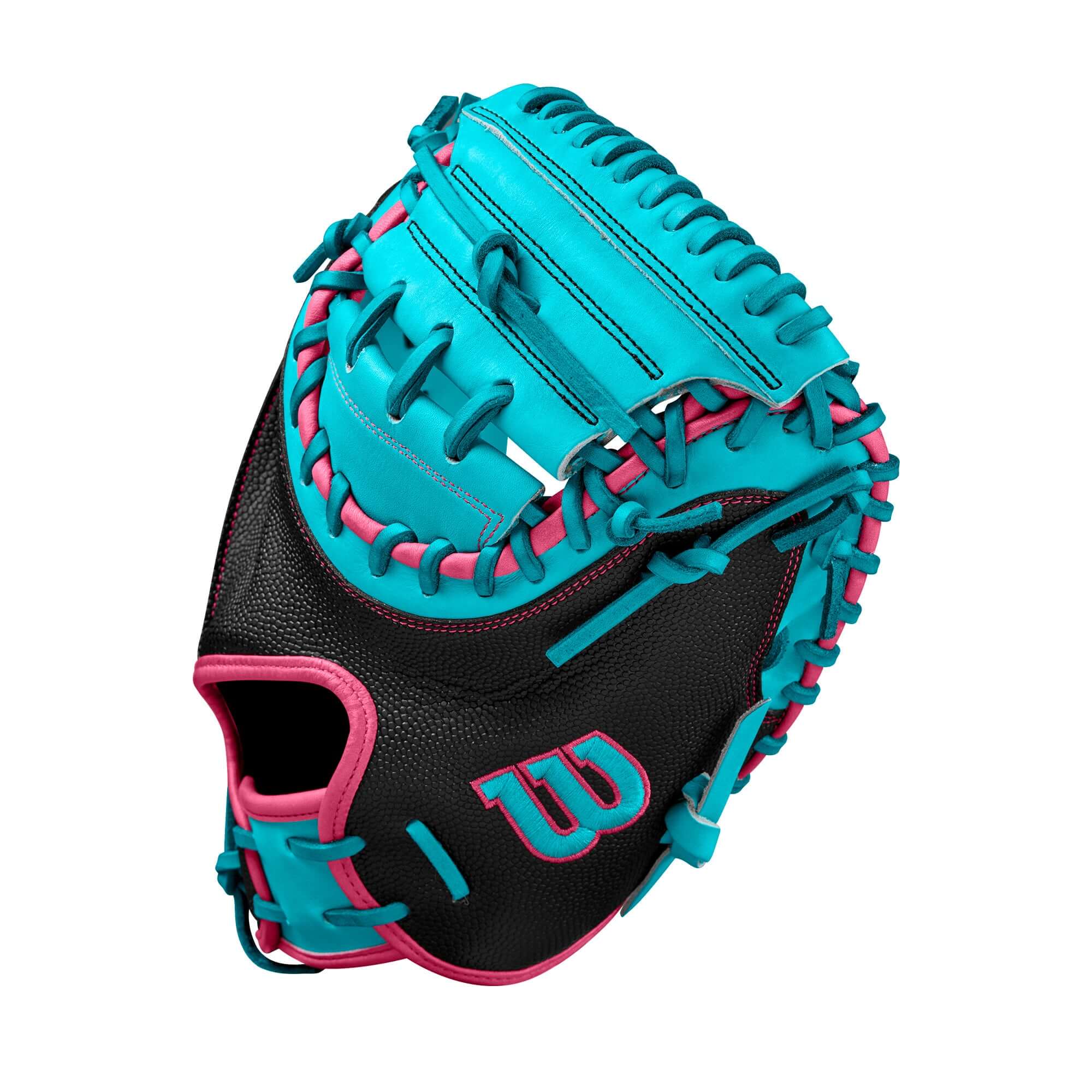 Wilson Fall 2024 A2000 CM33 Baseball Catcher's Mitt Black/Teal/ 33" - Image 4