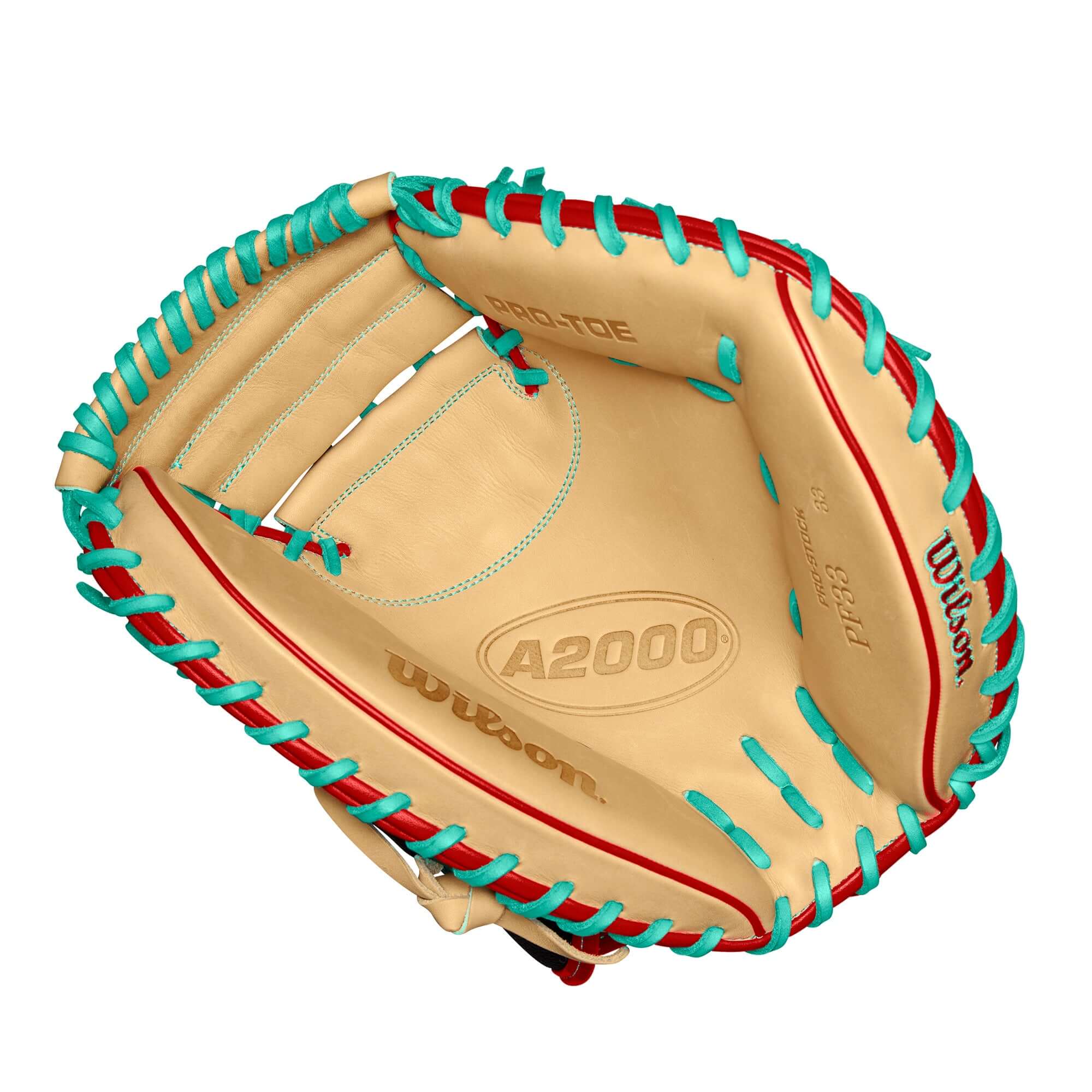 Wilson Fall 2024 A2000 PF33 Baseball Catcher's Mitt Black/Blonde 33" - Image 3