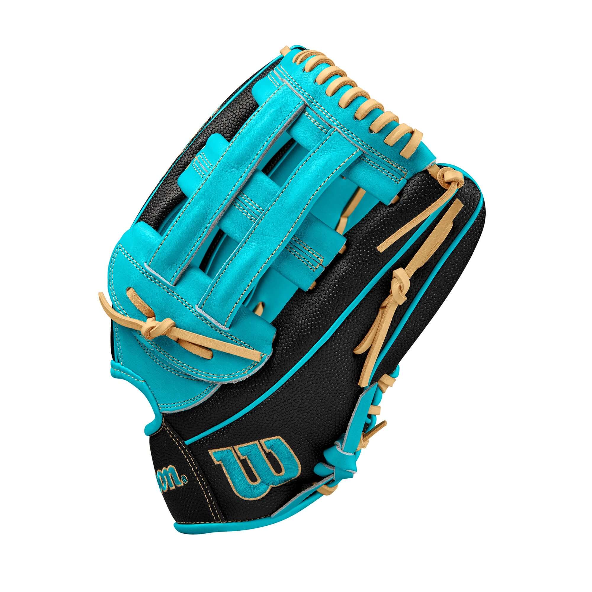 Wilson Fall 2024 A2000 PF50SS Outfield Baseball Glove Black/Teal 12.25" - Image 4