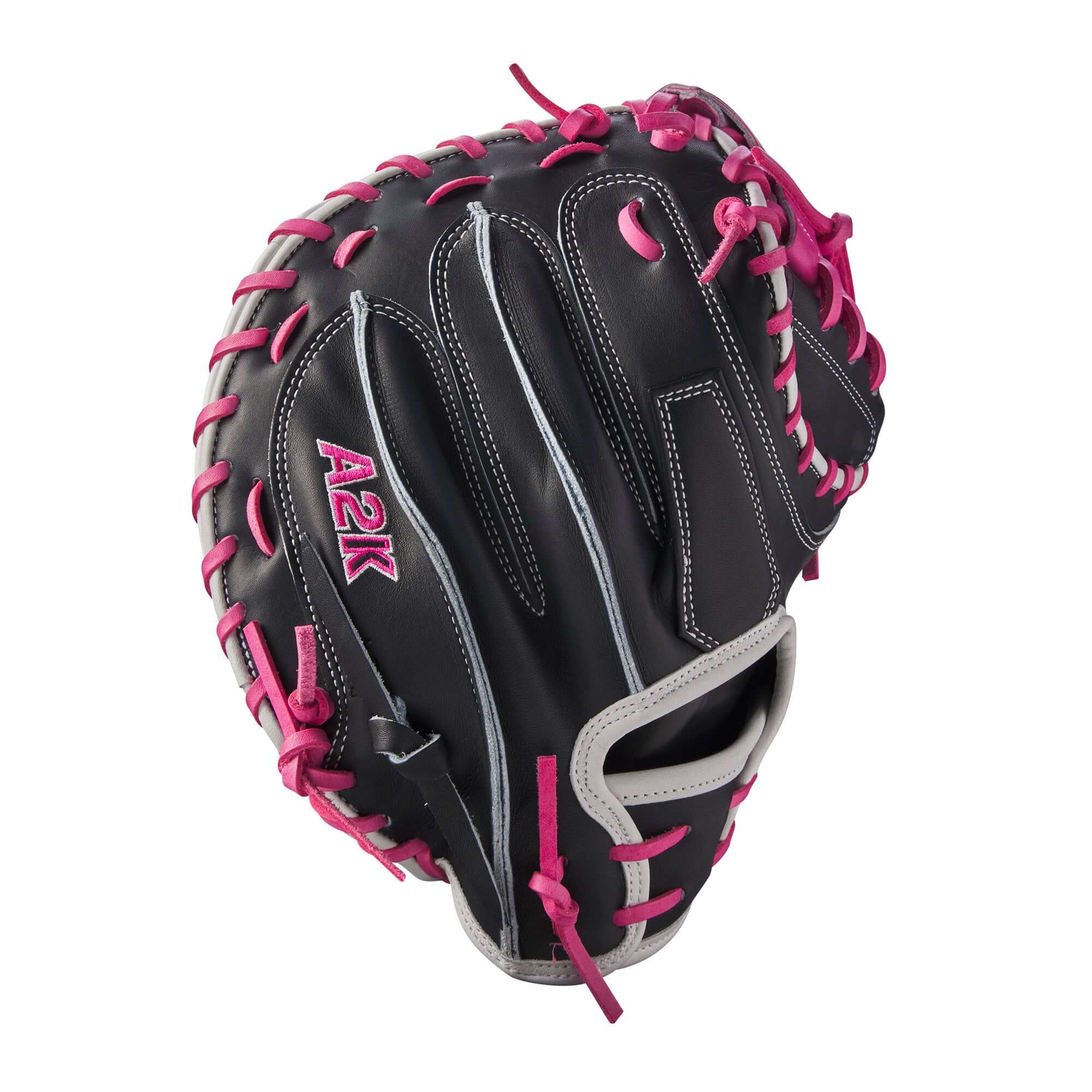 Wilson Fall 2024 A2K M23 Baseball Catcher's Mitt Navy Blue/Flamingo 33.5" - Image 4