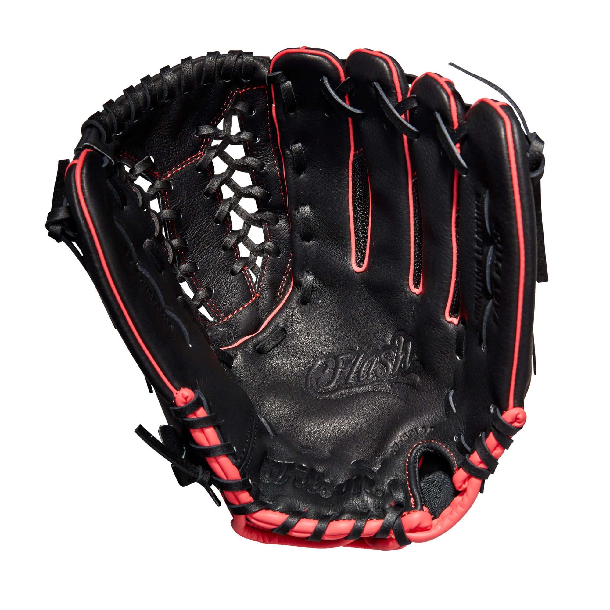 Wilson Flash 12" Outfield Glove - LHT - Black/Pink/Tropical Blue - Image 3