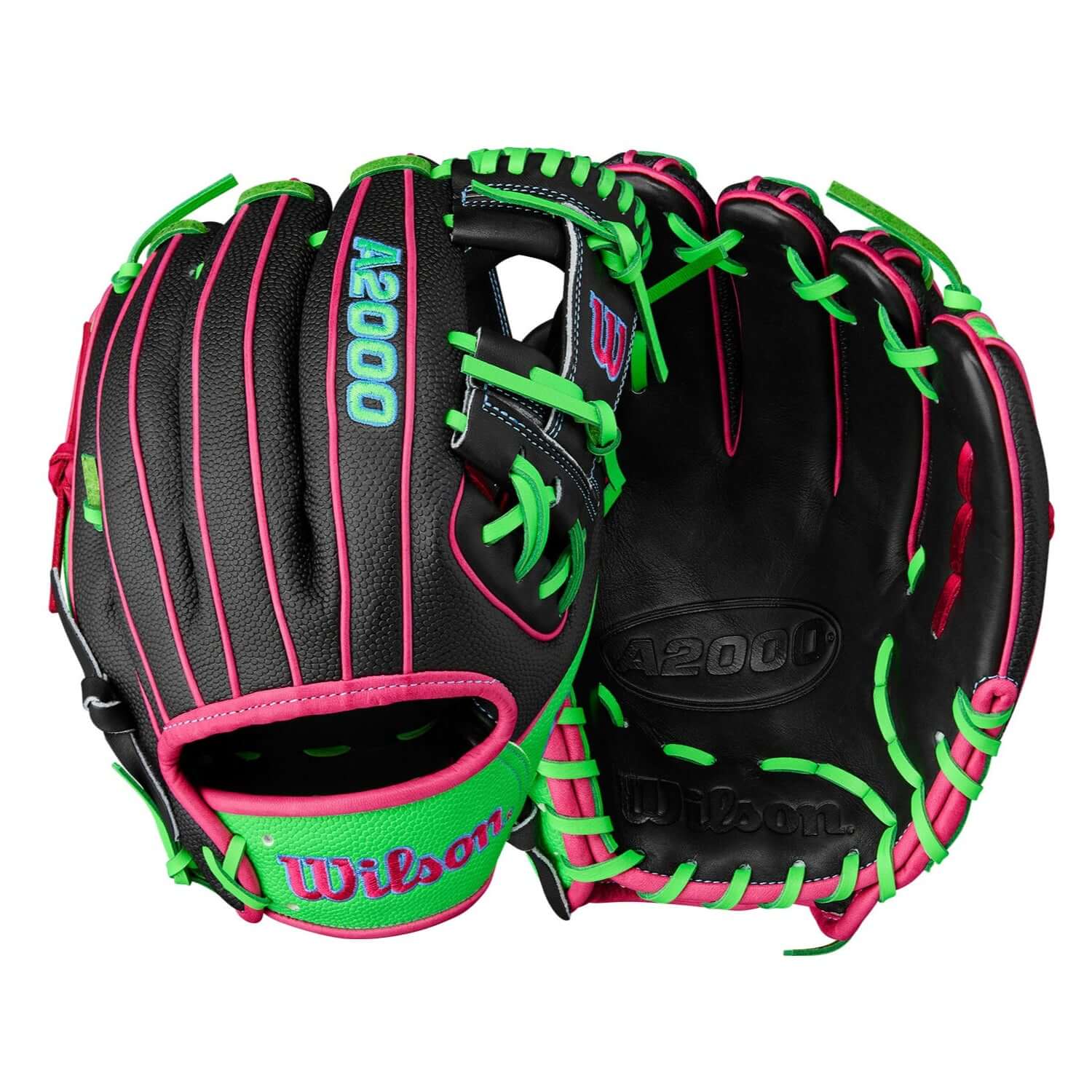 Wilson Summer 2025 A2000 1786 Infield Baseball Glove Black/Neon Green /Flamingo 11.5"