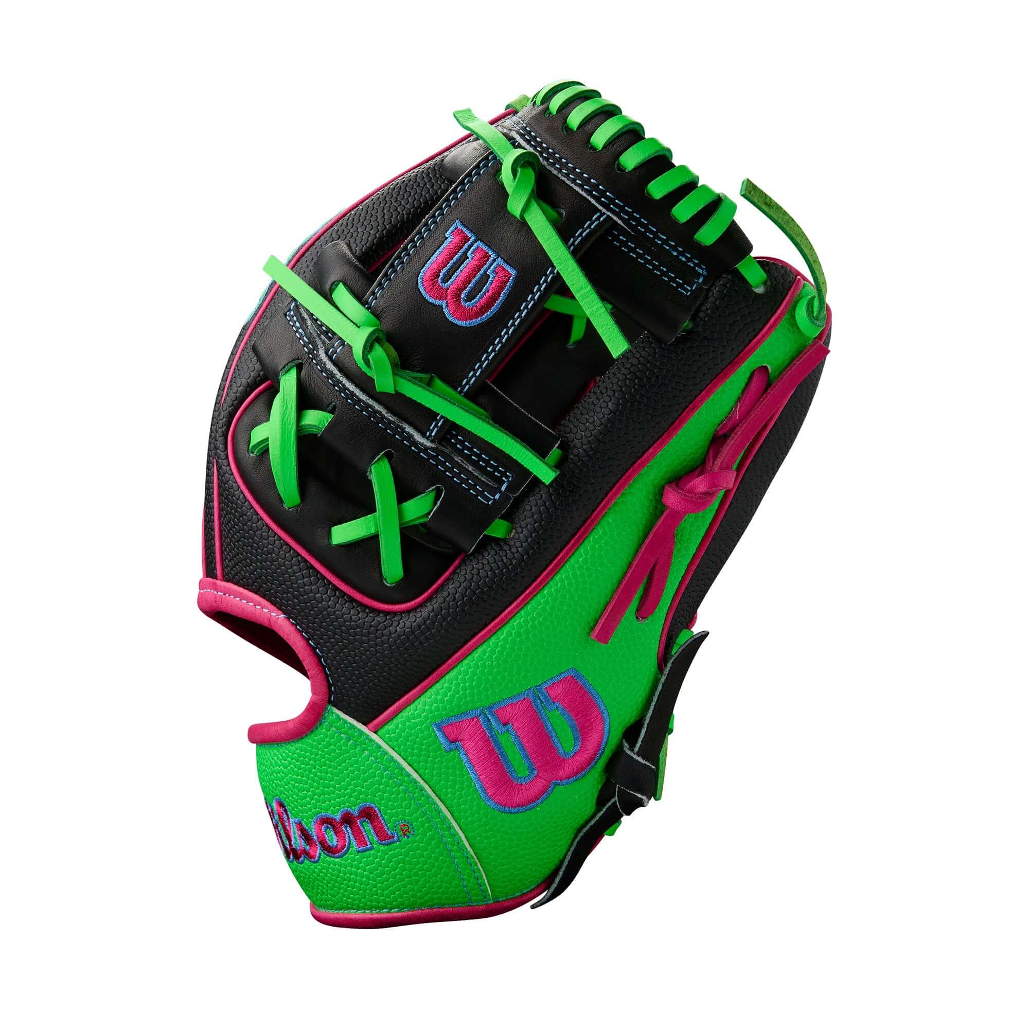 Wilson Summer 2025 A2000 1786 Infield Baseball Glove Black/Neon Green /Flamingo 11.5" - Image 2