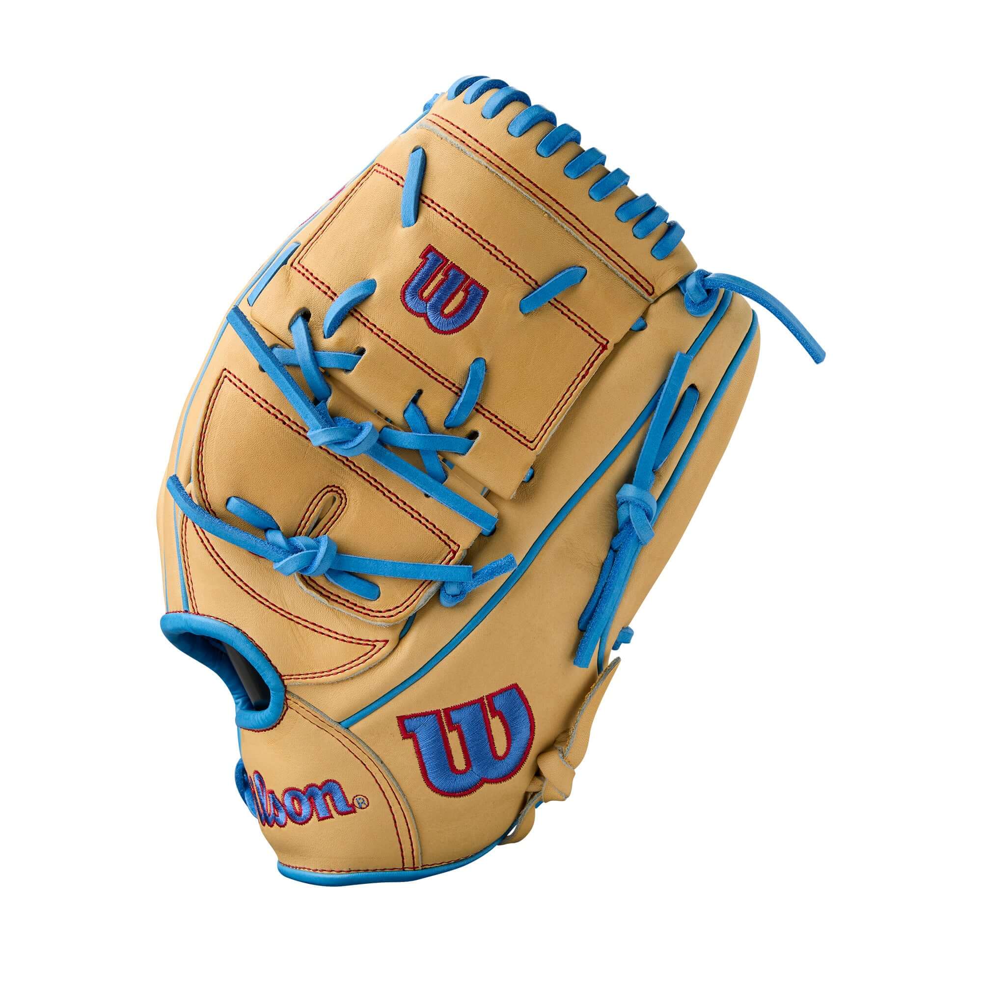 Wilson Summer 2025 A2000 B125 Pitcher's Baseball Glove Blonde/Sky Blue/Red 12.5" - Image 4