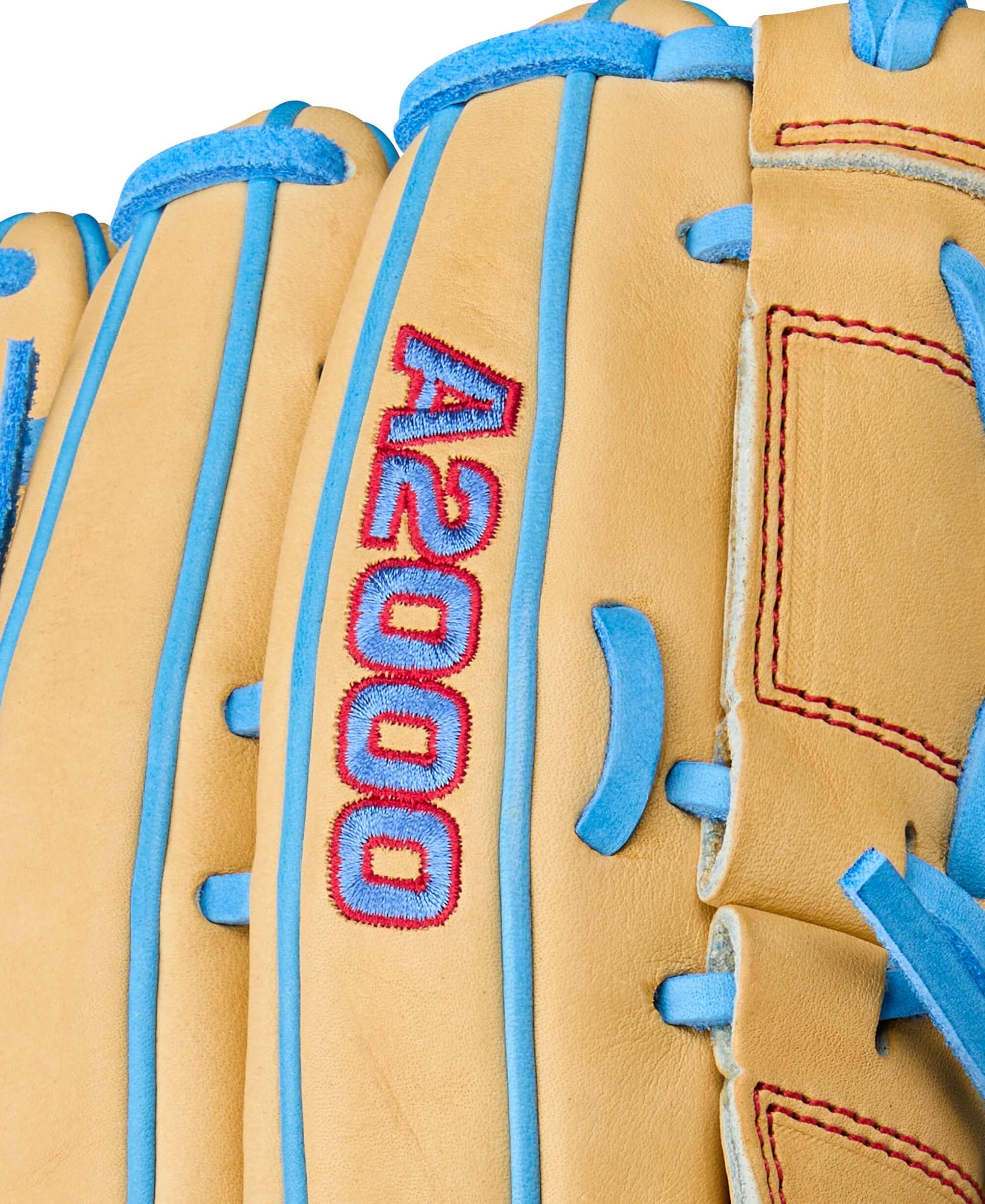 Wilson Summer 2025 A2000 B125 Pitcher's Baseball Glove Blonde/Sky Blue/Red 12.5" - Image 7